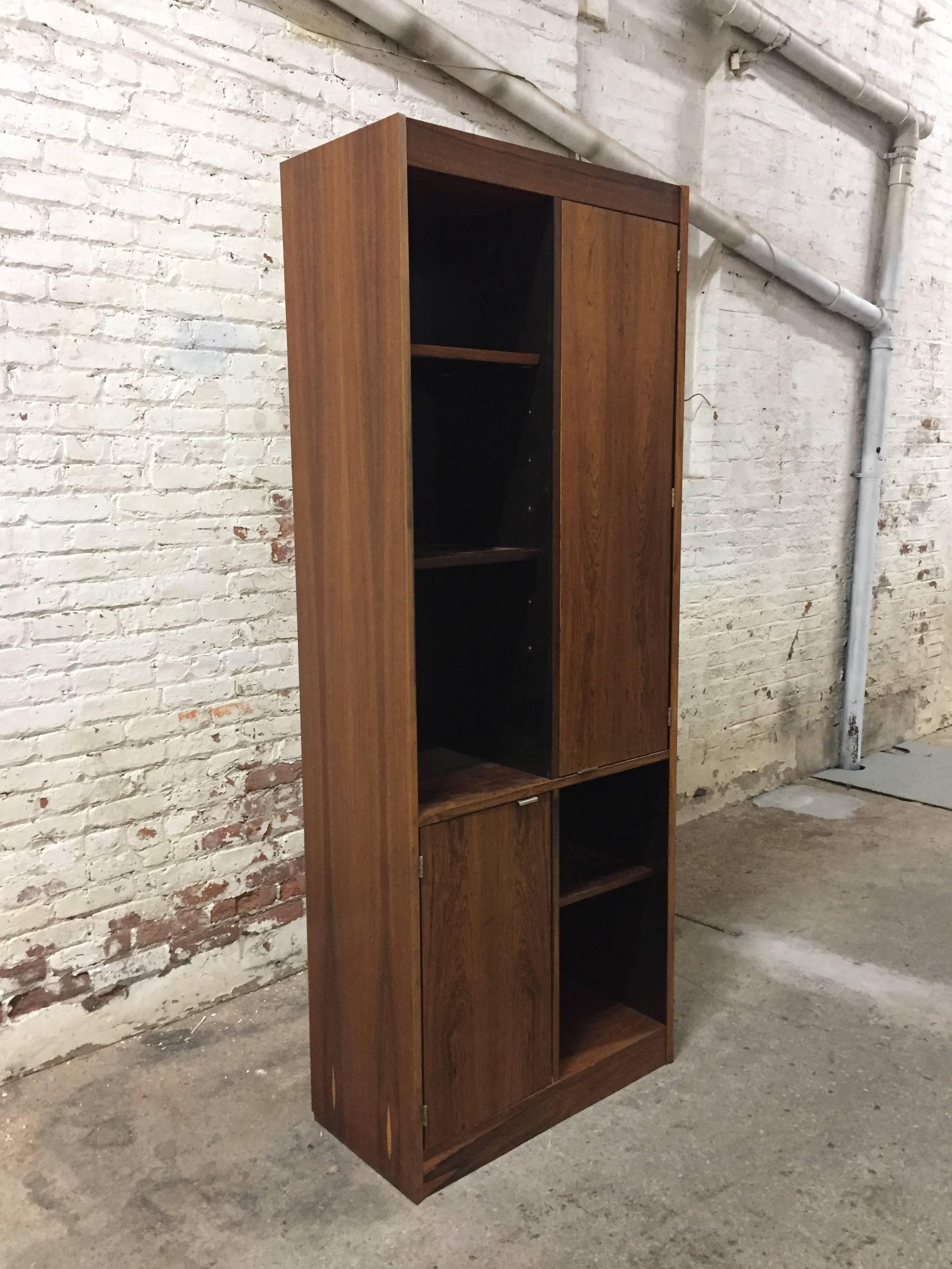 Four 1970s Danish Rosewood Bookcase Cabinets In Good Condition In Garnerville, NY