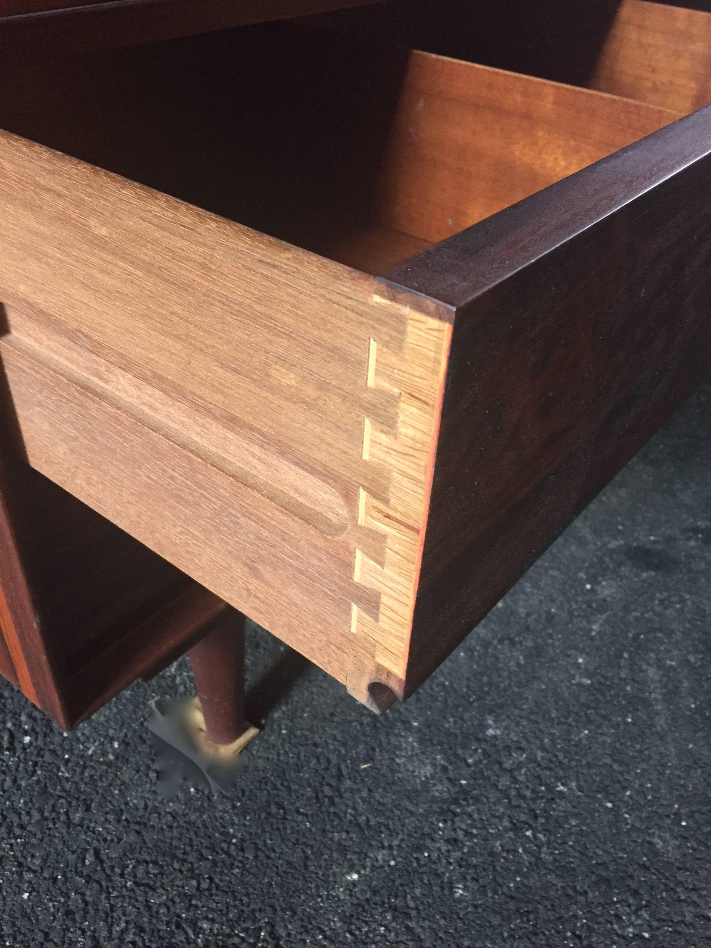 Veneer Tall Danish Modern Rosewood Dresser