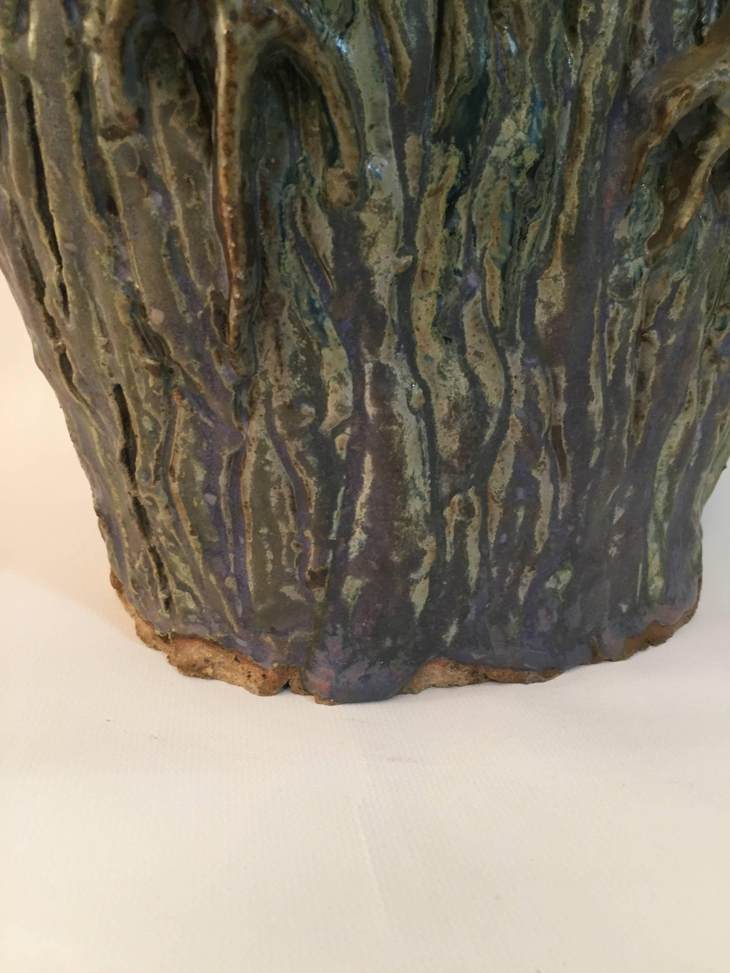 Mid-20th Century 1960s Man O'War Pottery Vessel by Laura Stanczyk Risd