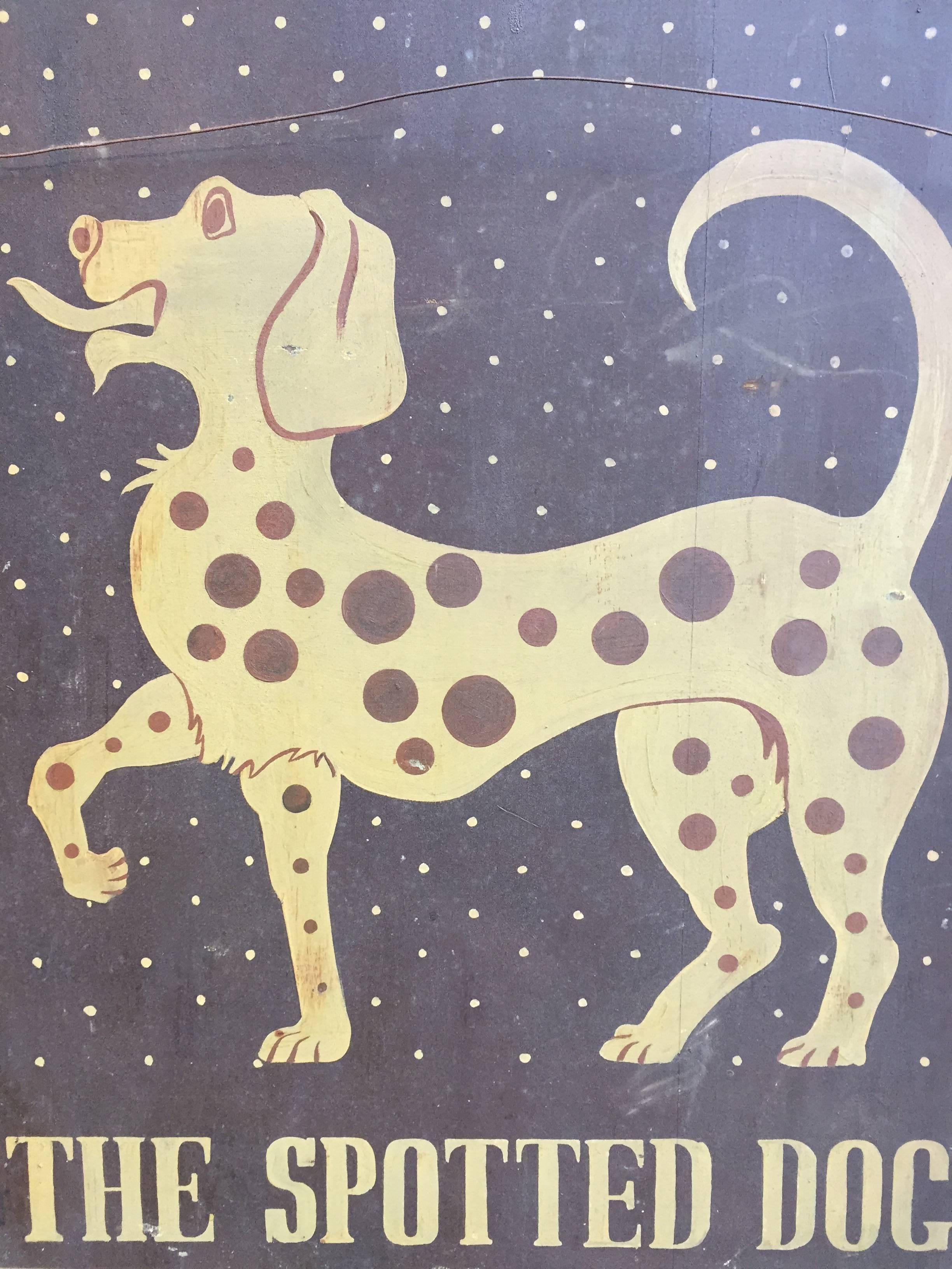Rose & Crown/Spotted Dog Hand Painted English Pub Sign In Good Condition In Garnerville, NY