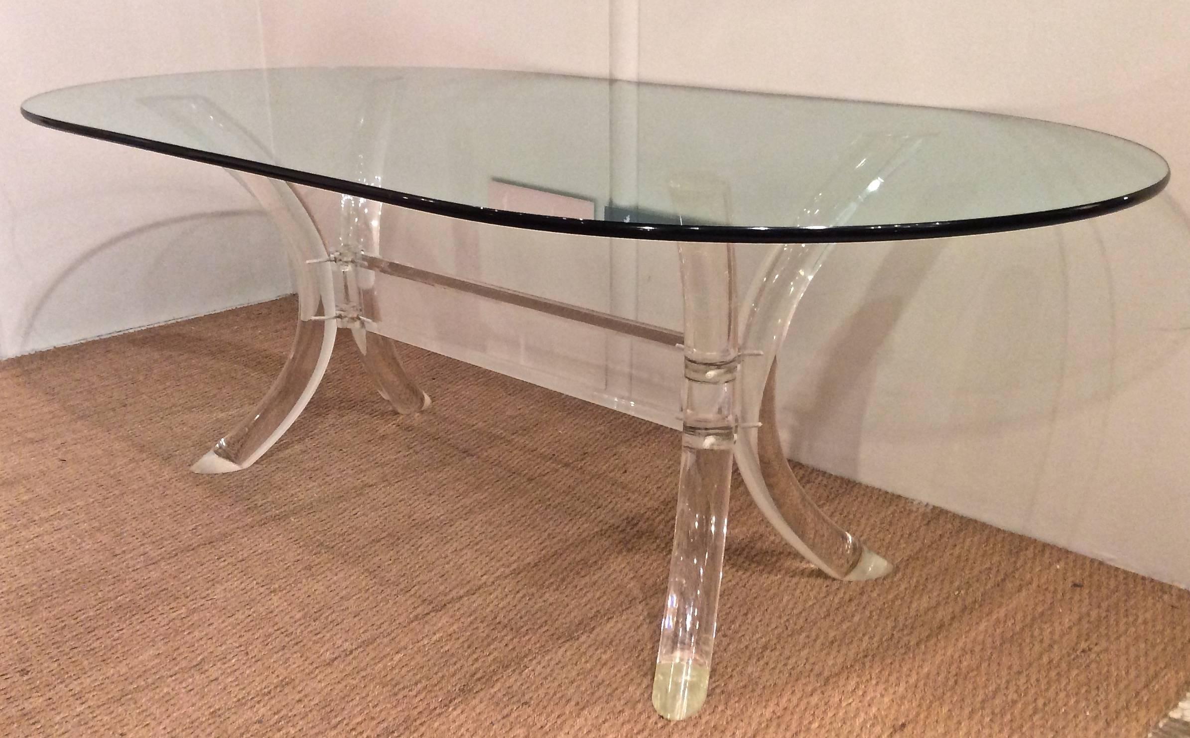 oval lucite dining table