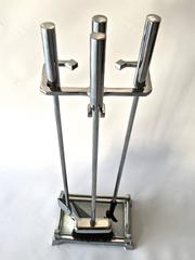 Vintage Chrome Fireplace Tools
