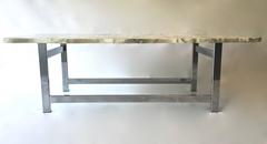 Classic Italian Marble and Chrome Base Coffee Table
