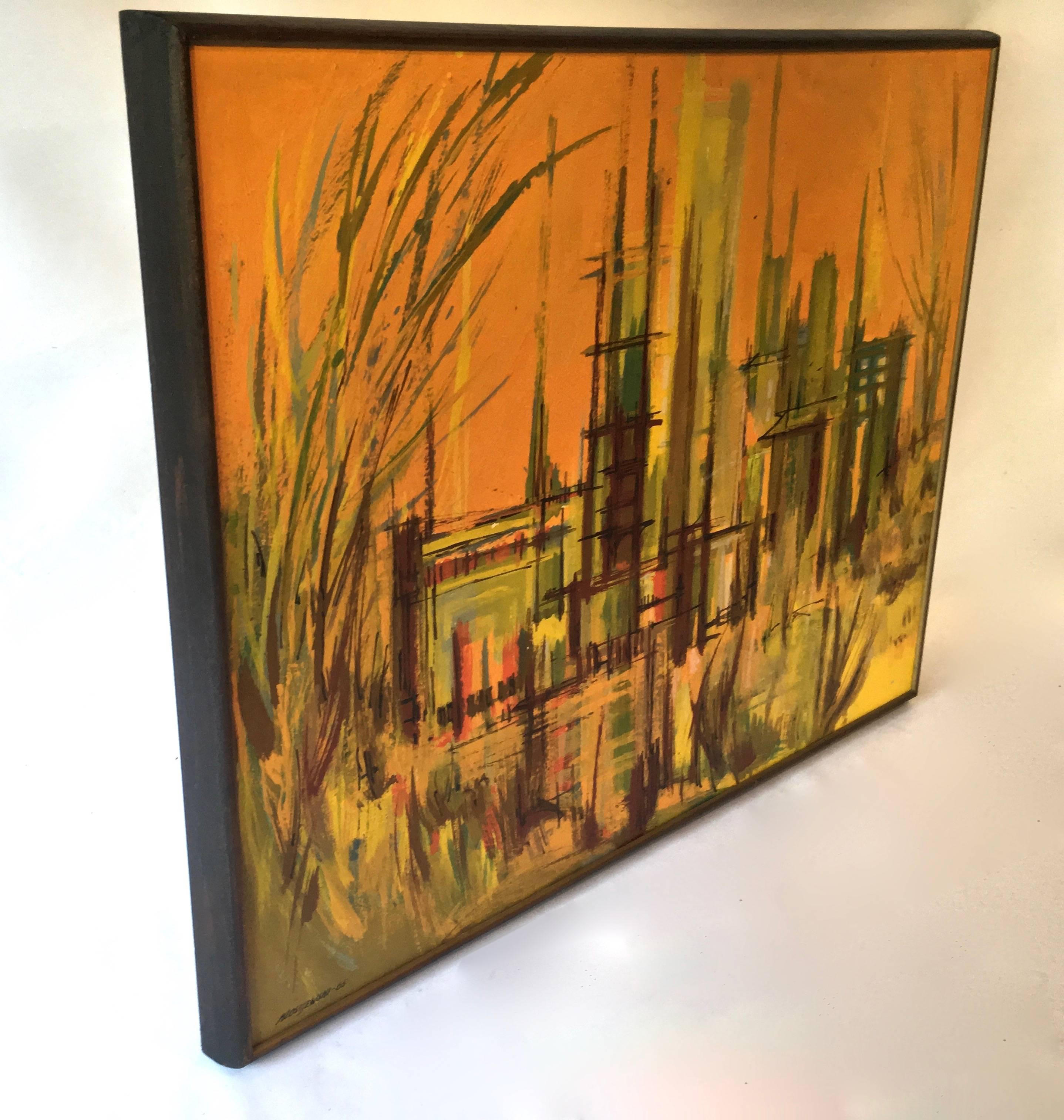 Mid-Century Abstract Expressionist Painting by Eugene Kloszewski In Good Condition In Stamford, CT