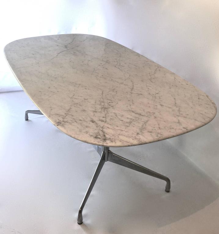 Eames for Herman Miller White Marble Dining Conference Table at 1stdibs