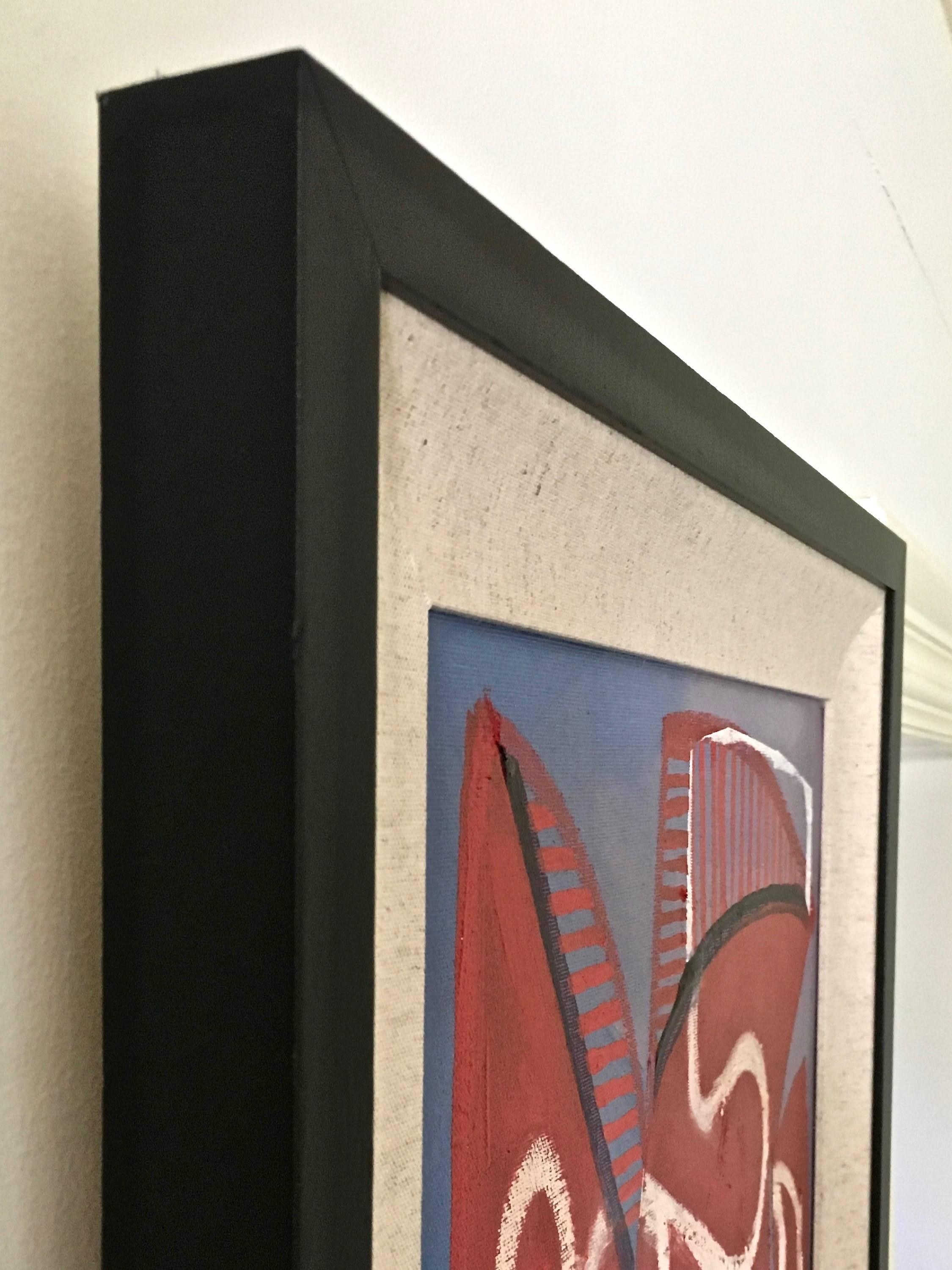 Contemporary Mid-Century Style Abstract Painting, signed by Artist