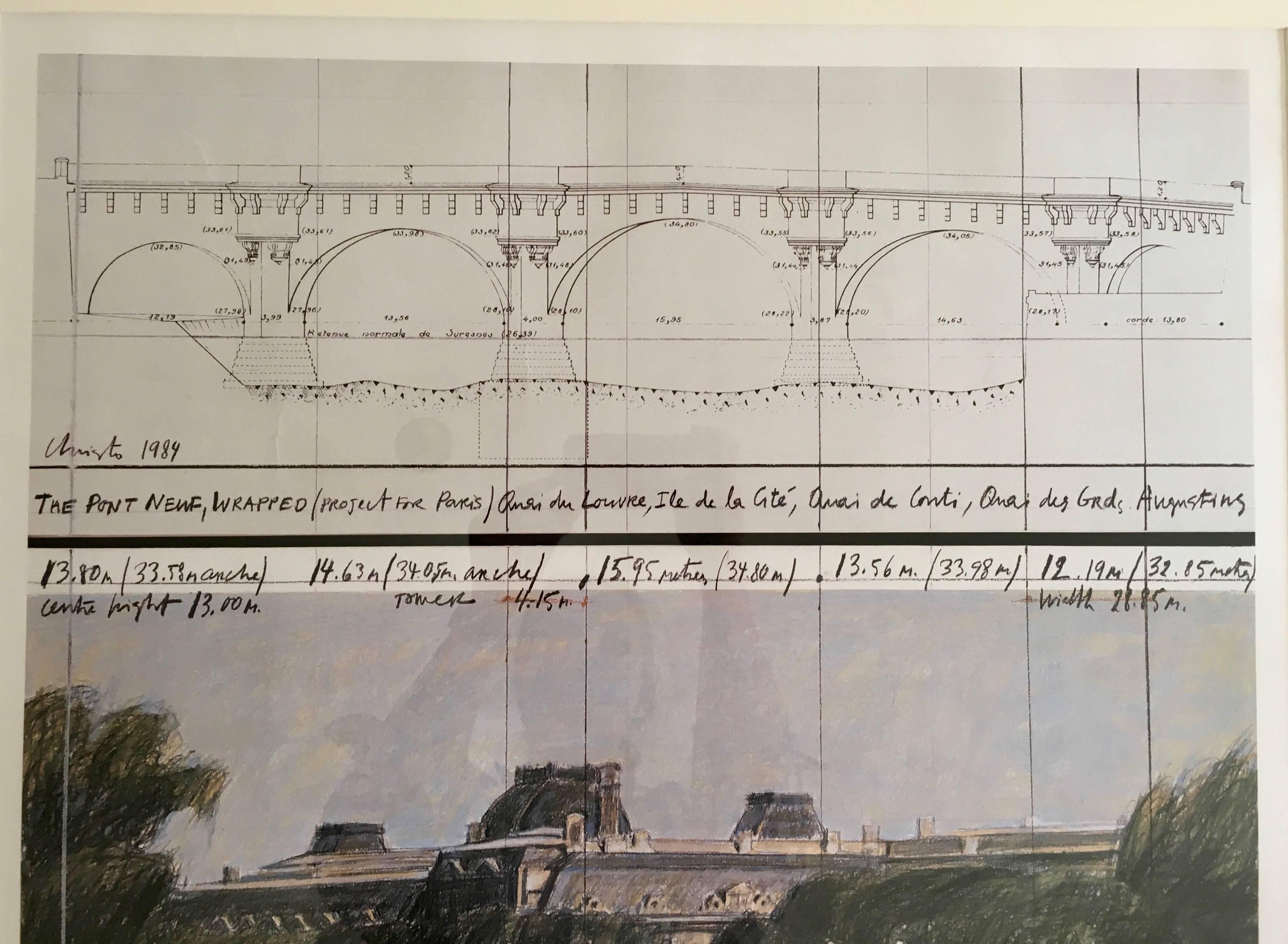 Christo, the Pont Neuf, Wrapped 'Project for Paris' In Good Condition In Stamford, CT