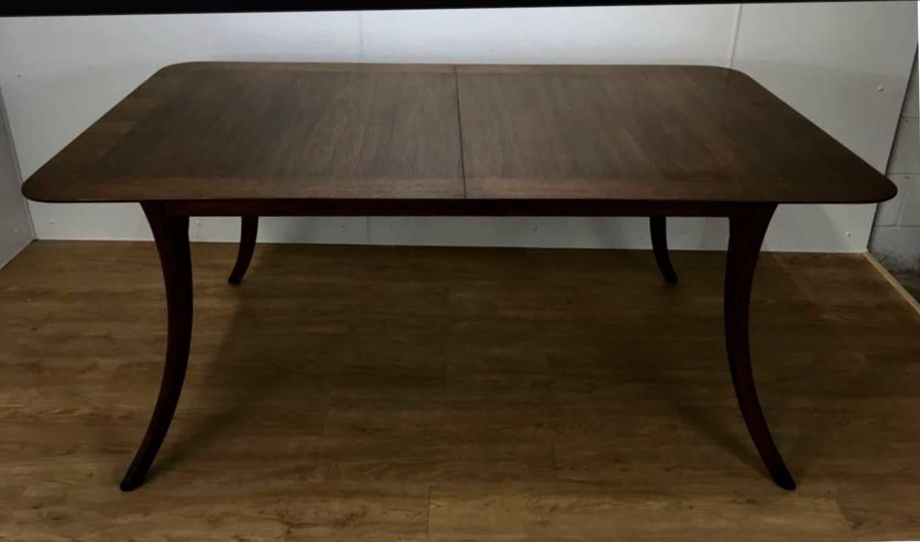 Mid-Century Modern Robsjohn Gibbings Dining Table, Klismos Style Legs, Extendable