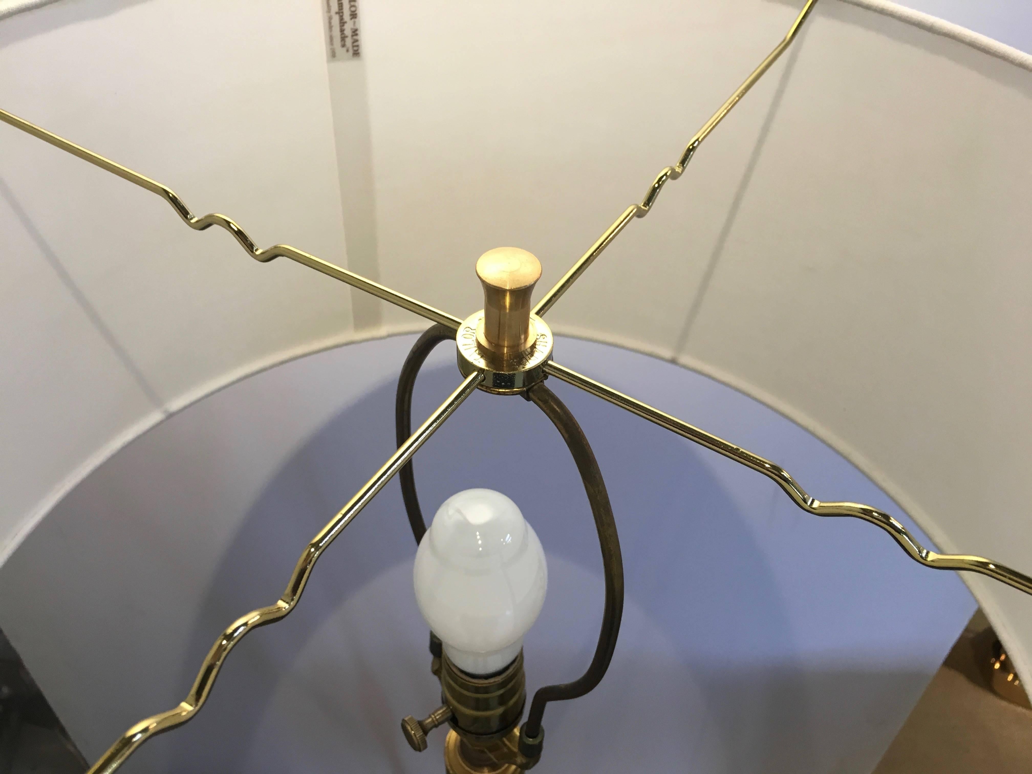 20th Century Mid-Century Brass Tripod Floor Lamp, Attr. to Gerald Thurston for Lightolier