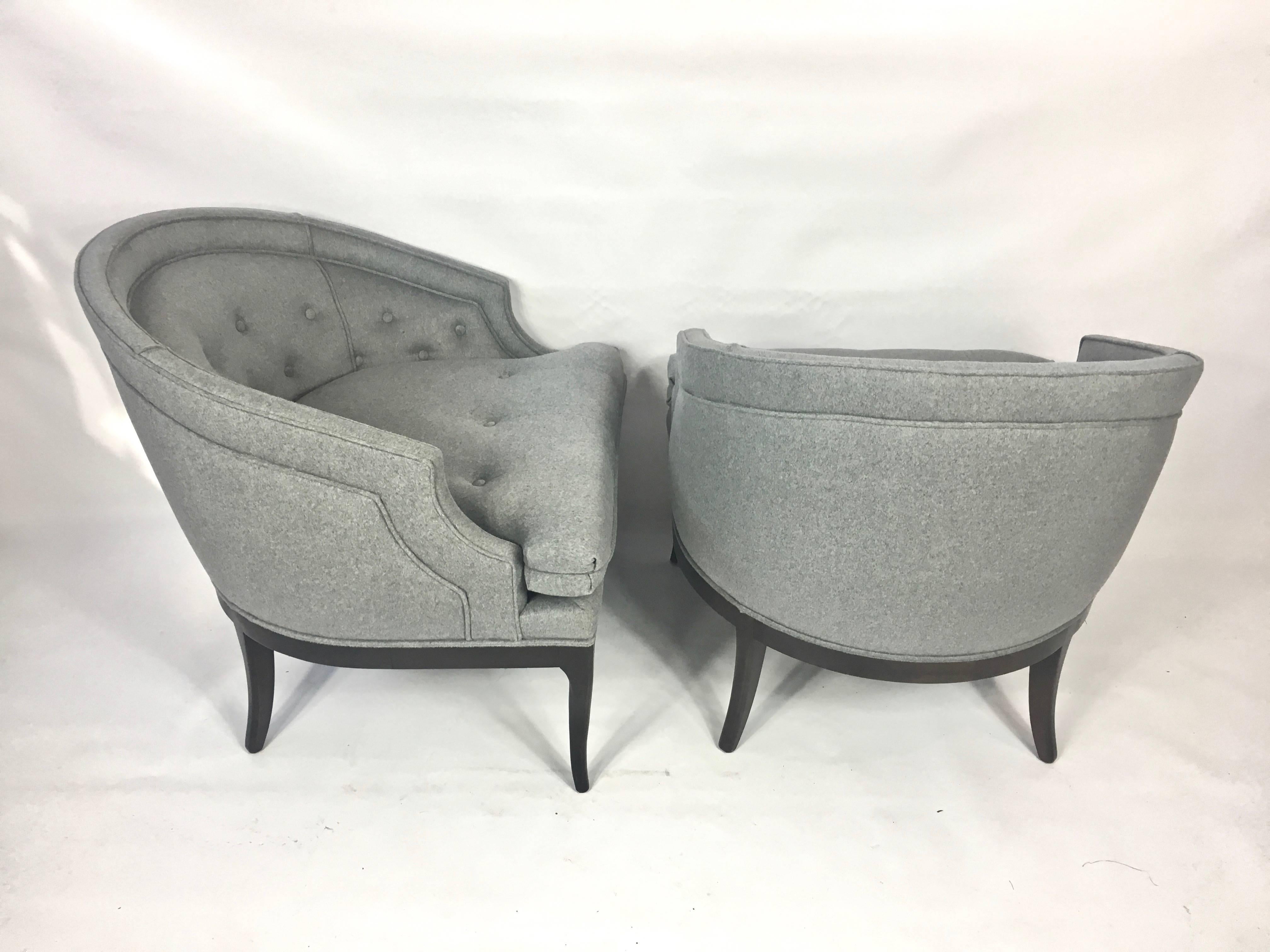 20th Century Pair of Labelled Widdicomb Lounge Chairs by T.H. Robsjohn-Gibbings