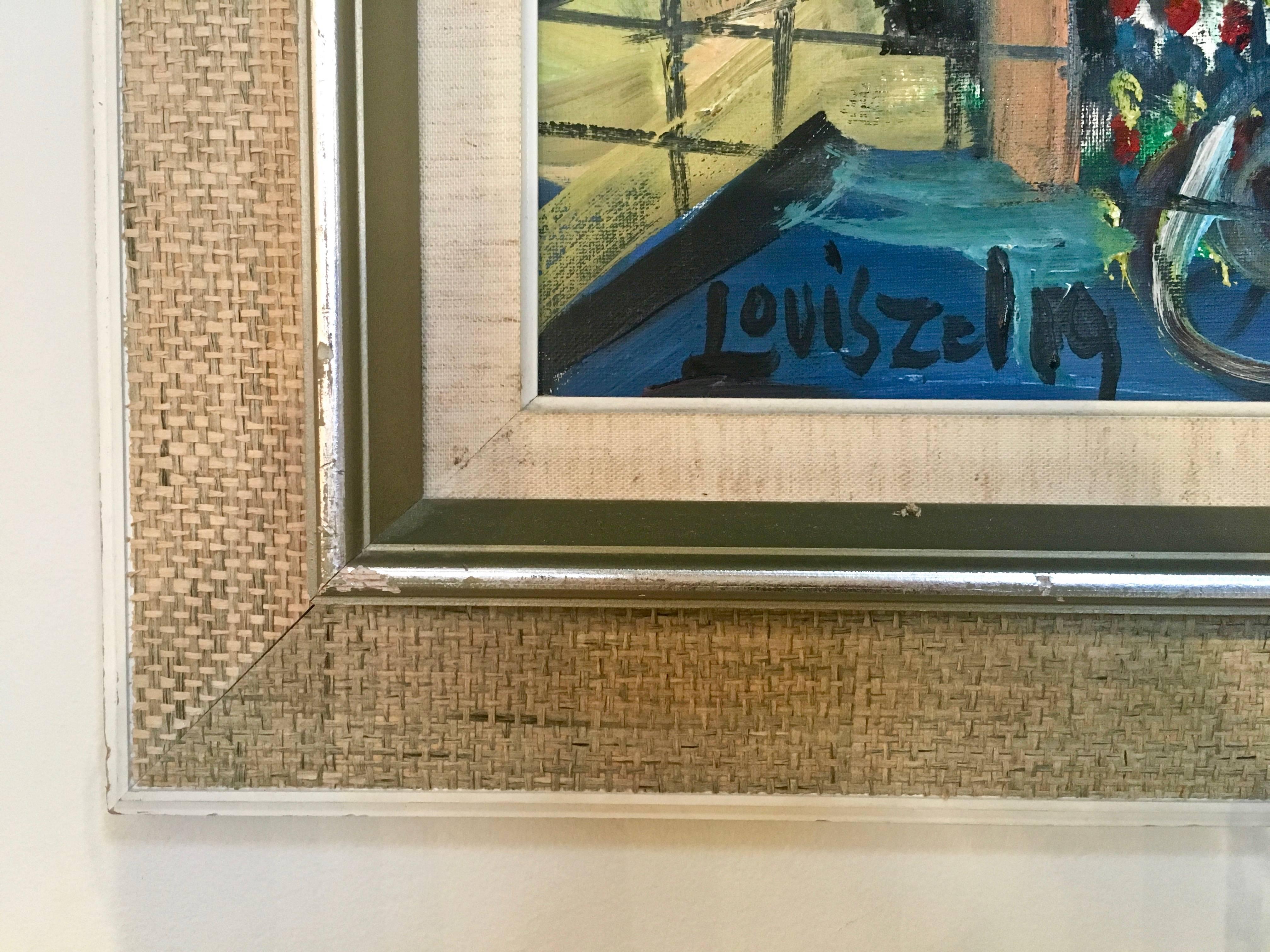 Oiled Mid-Century Modern Painting, by Artist Louis Zelig For Sale