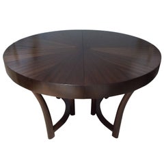 Round Widdicomb Walnut Extension Table, Designed by Robsjohn-Gibbings