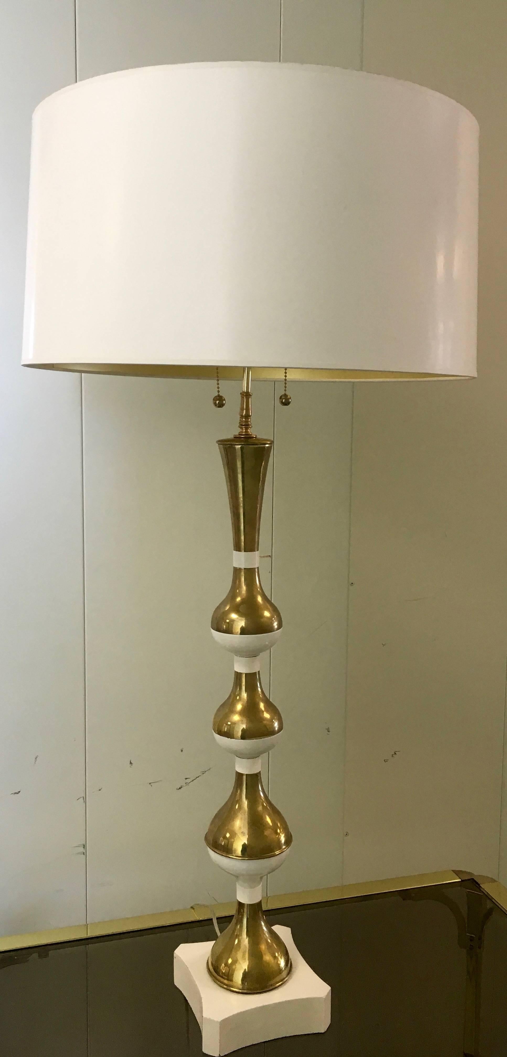 mid century brass table lamp