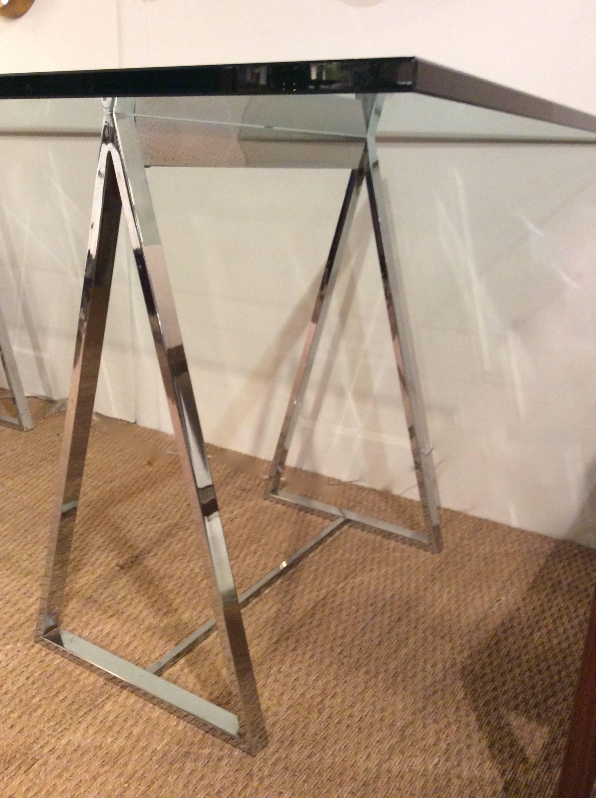 chrome sawhorse table legs