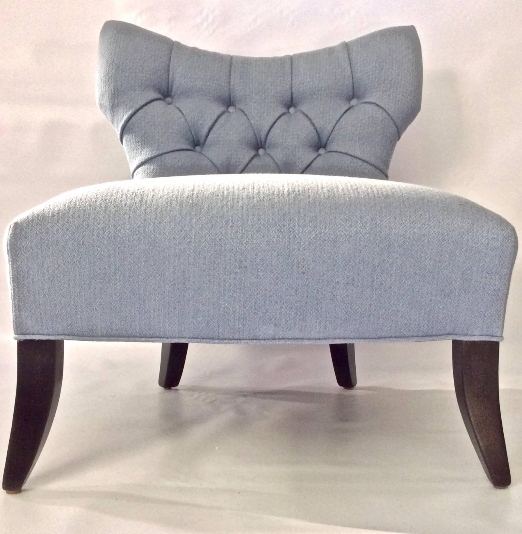 Mid-Century Modern Mid Century Tufted Slipper Lounge Chair, Style of Billy Haines