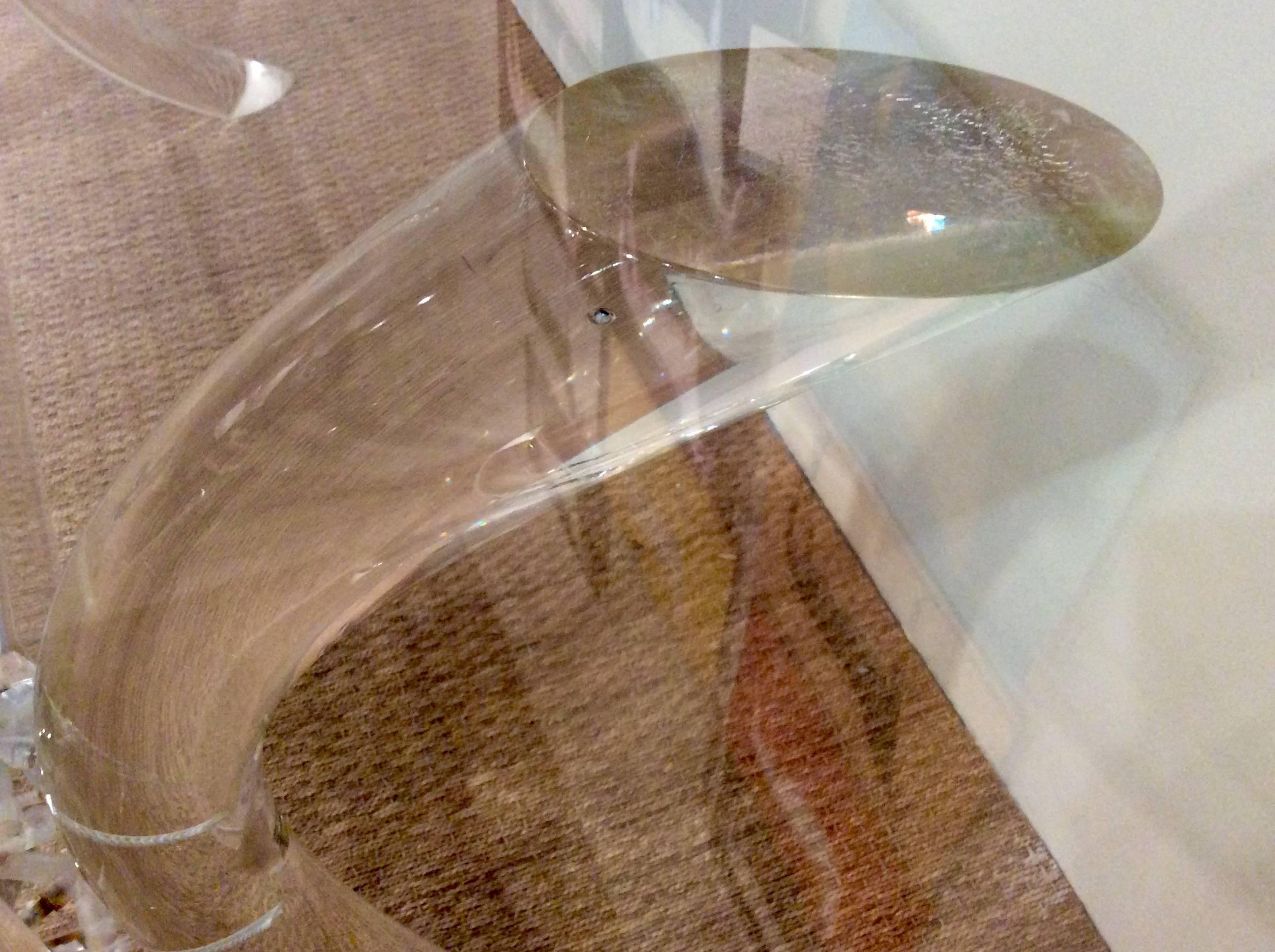 Lucite Dining Table, with Oval Glass Top, by Charles Hollis Jones In Good Condition In Stamford, CT