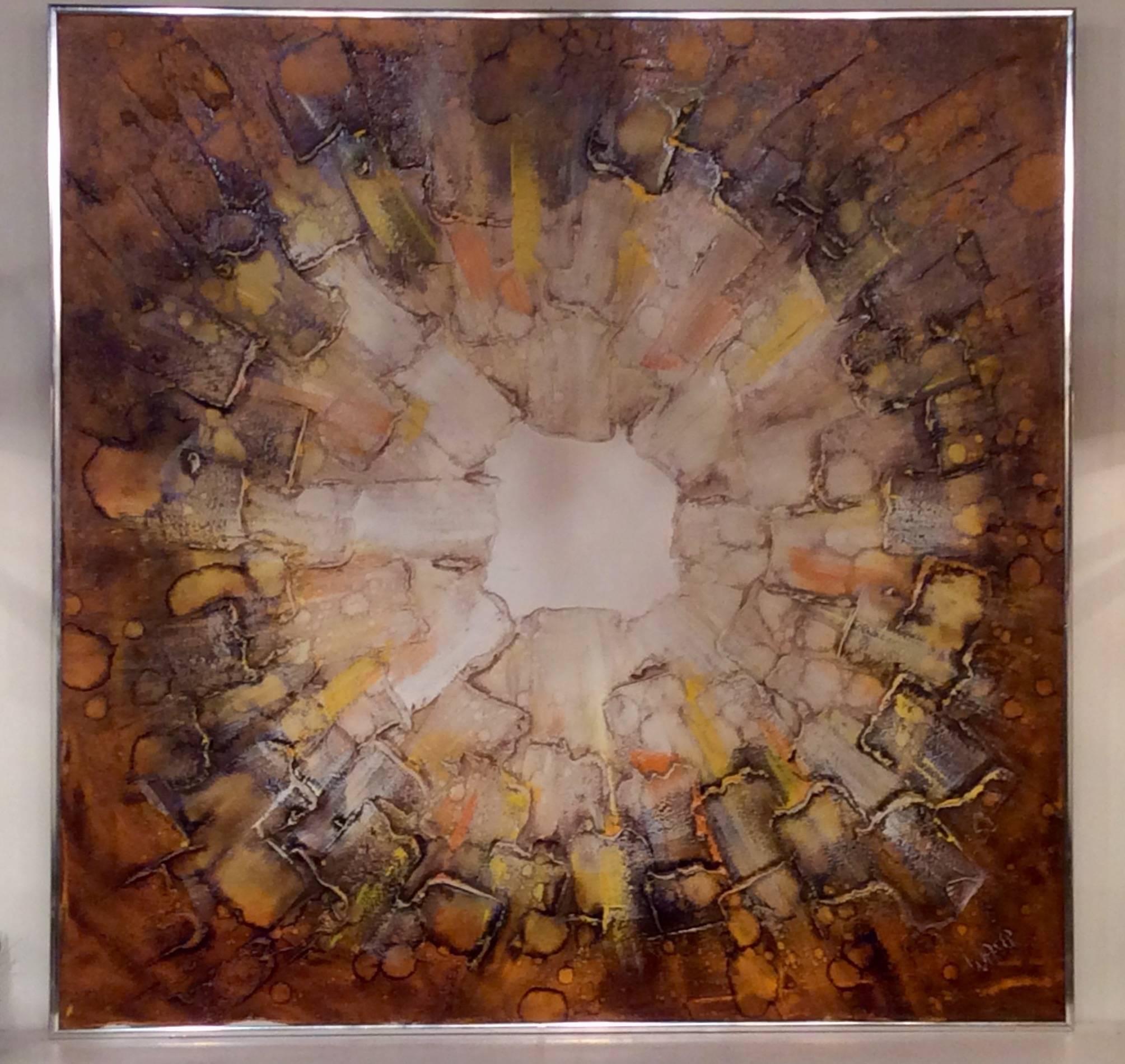 Mid-Century Abstract Modern Painting, Signed by Artist For Sale 2