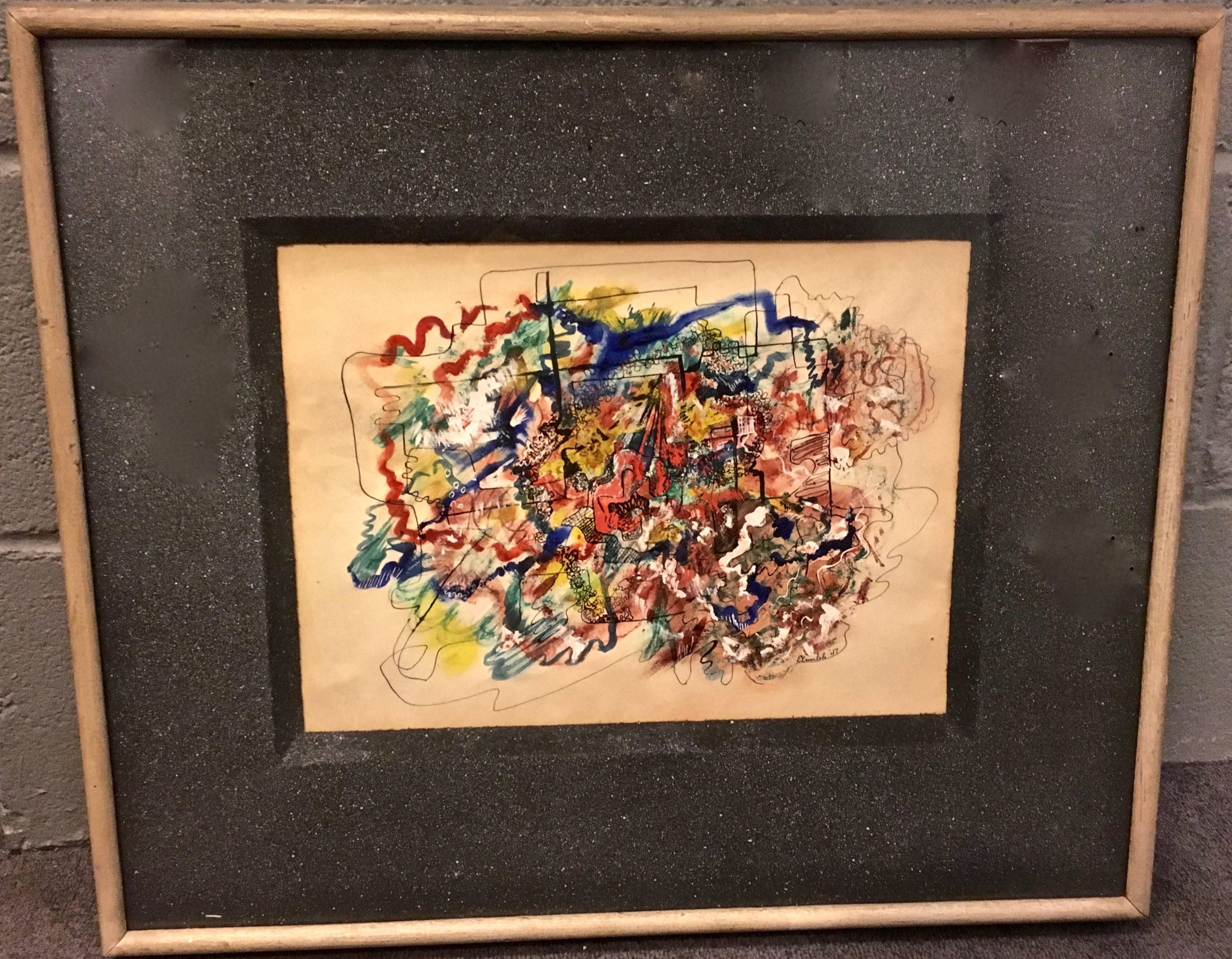 Victor Elmaleh (b.1918-2014) Watercolor on paper, Framed.
Signed and dated 1947

From John Canaday on Victor Elmaleh:

