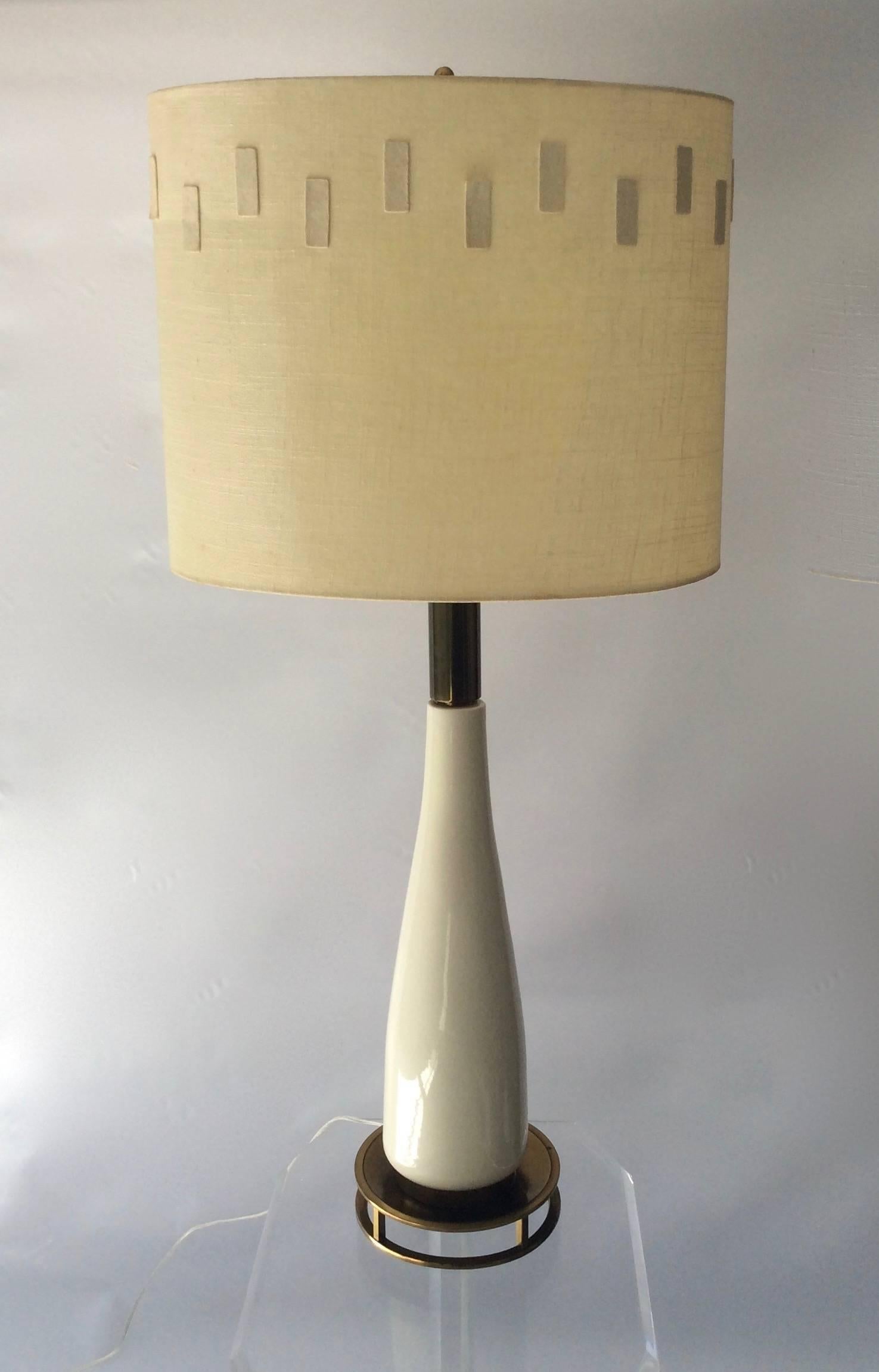 Glazed Large Mid-Century Modern Ceramic Stiffel Table Lamp For Sale