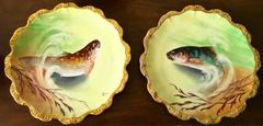 Limoges Hand-Painted Fish Service Set
