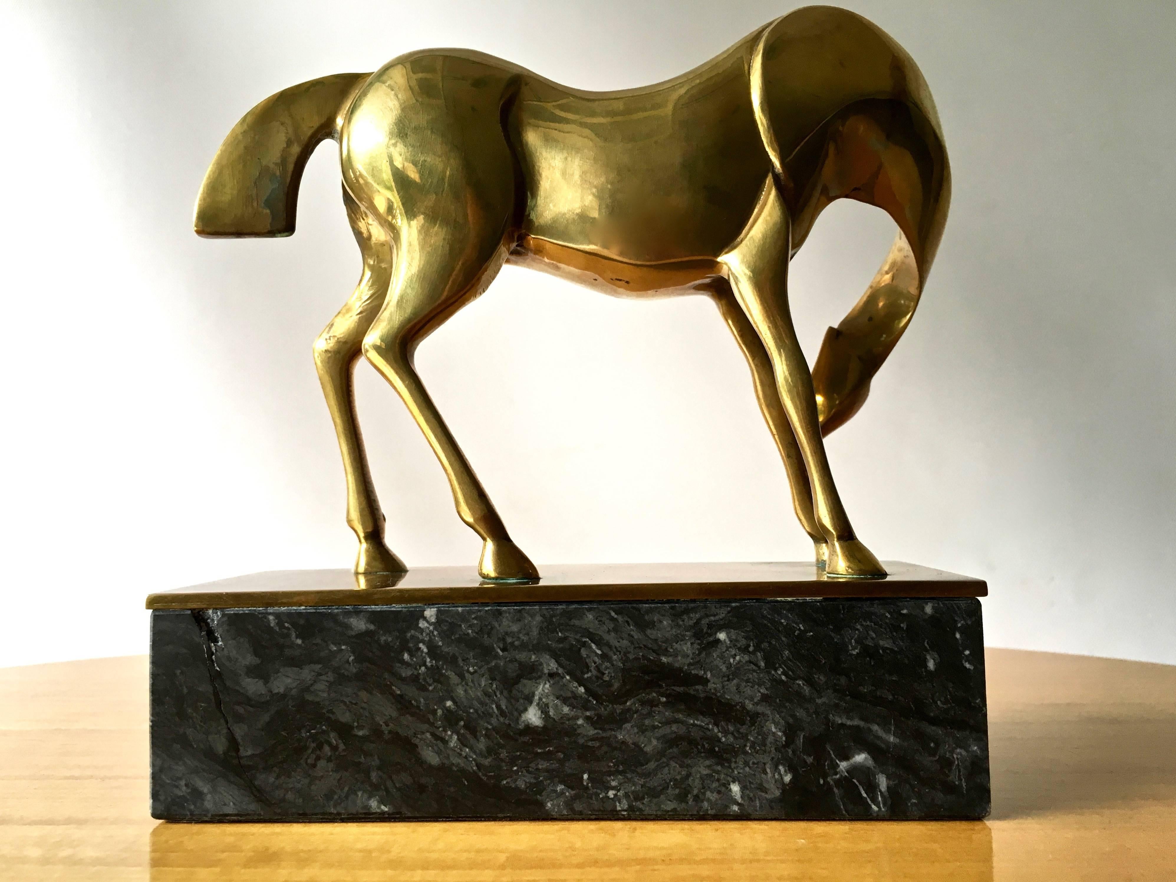 Vintage Deco Style Etruscan Brass Horse Bookends, Manner of Boris Lovet-Lorski 3