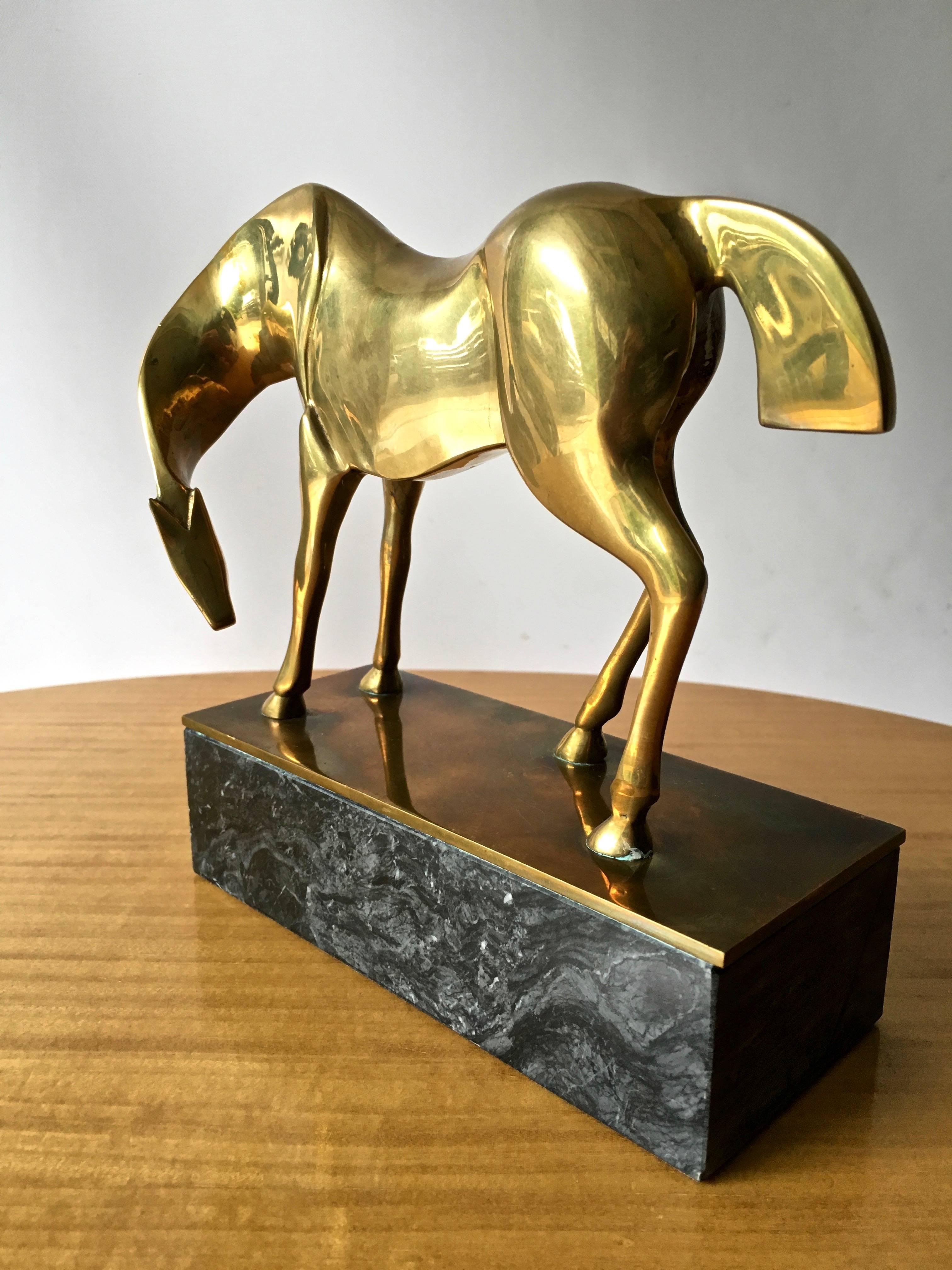 Vintage Deco Style Etruscan Brass Horse Bookends, Manner of Boris Lovet-Lorski 4