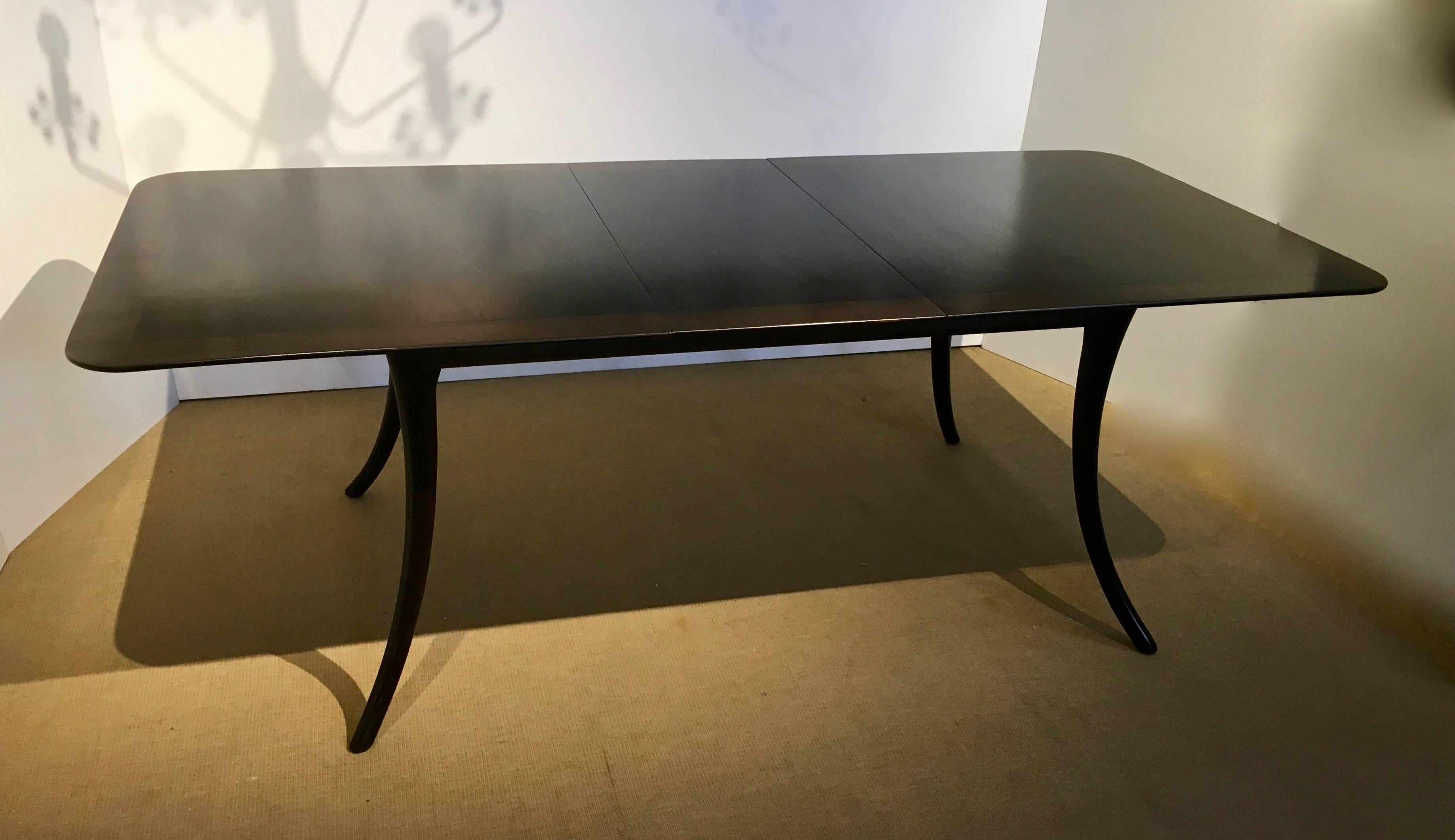 Robsjohn Gibbings Dining Table, Klismos Style Legs, Extendable In Excellent Condition In Stamford, CT