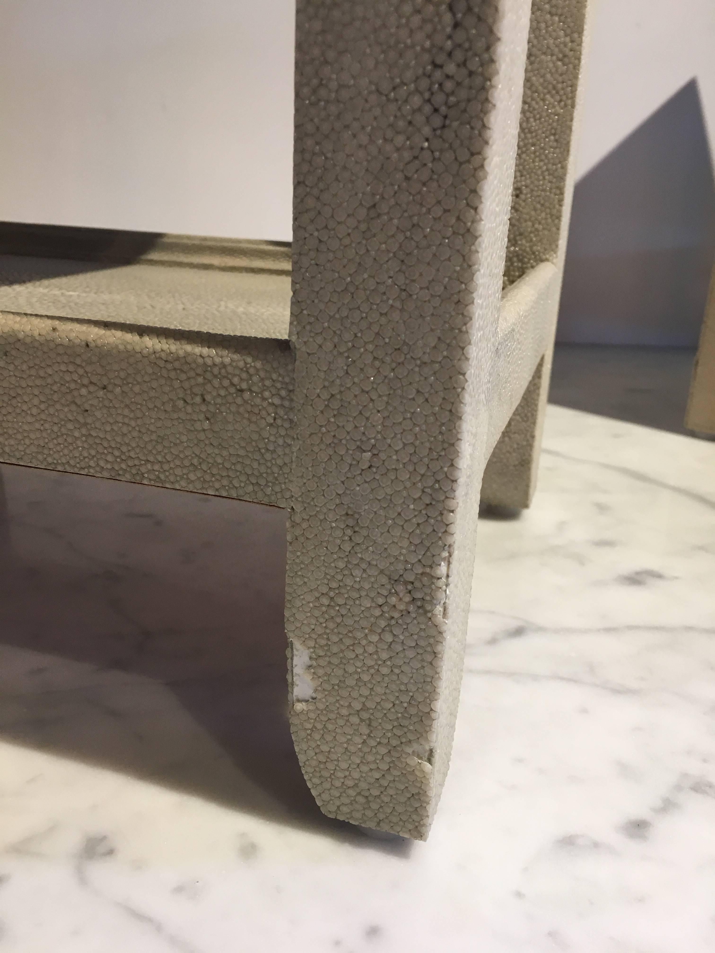 Contemporary Pair of Shagreen Tables by Garrison Rousseau