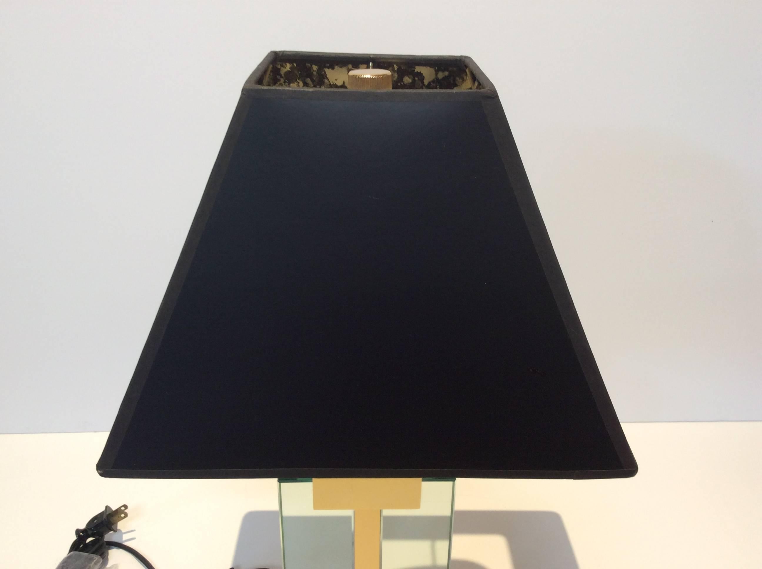 Vintage Brass and Glass Table Lamp, in the Manner of Fontana D'arte 2