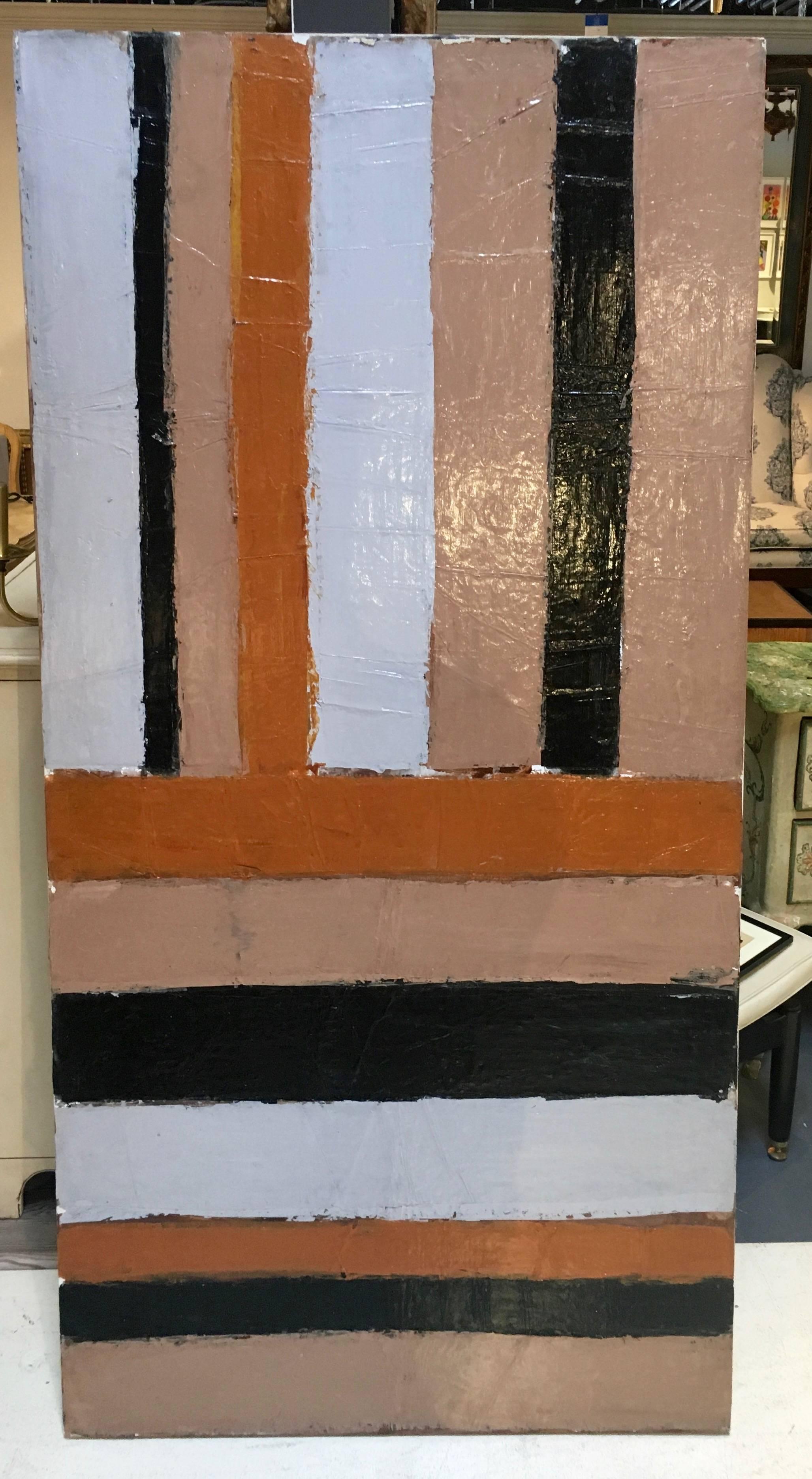 Hard Edge, Large-Scale Abstract Oil Painting, by Artist Abe Lubelski, 1979 2