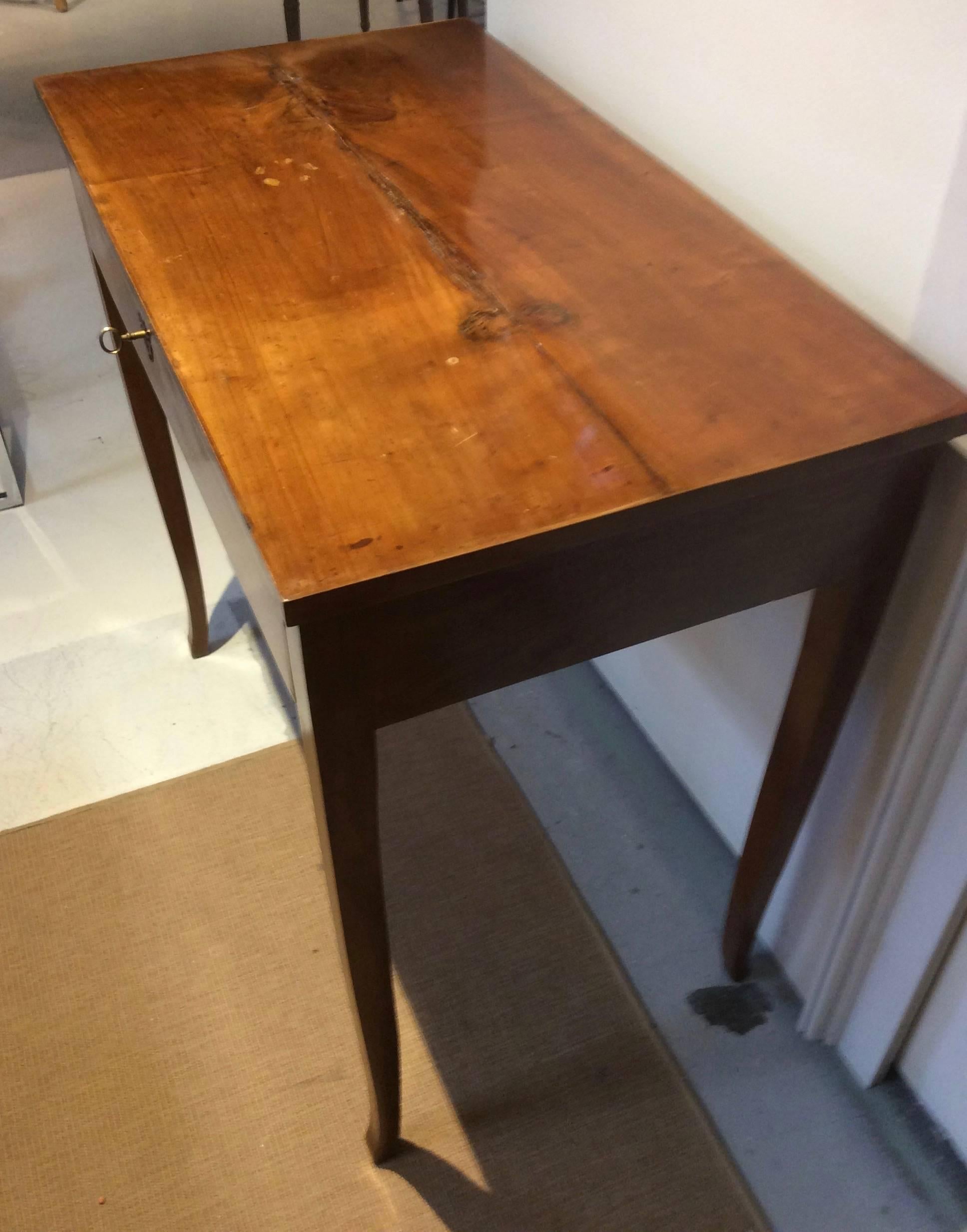 Wood Antique Writing Desk or Table with Lock and Key