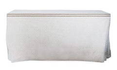 Custom Skirted Console in Rose Tarlow Linen, with Brass Nailhead Detail