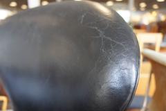 Early Original Arne Jacobsen Swan Chair in Black Leather