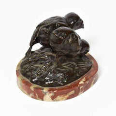Sculpture de coqs en bronze de Charles Gremion, 19ème siècle