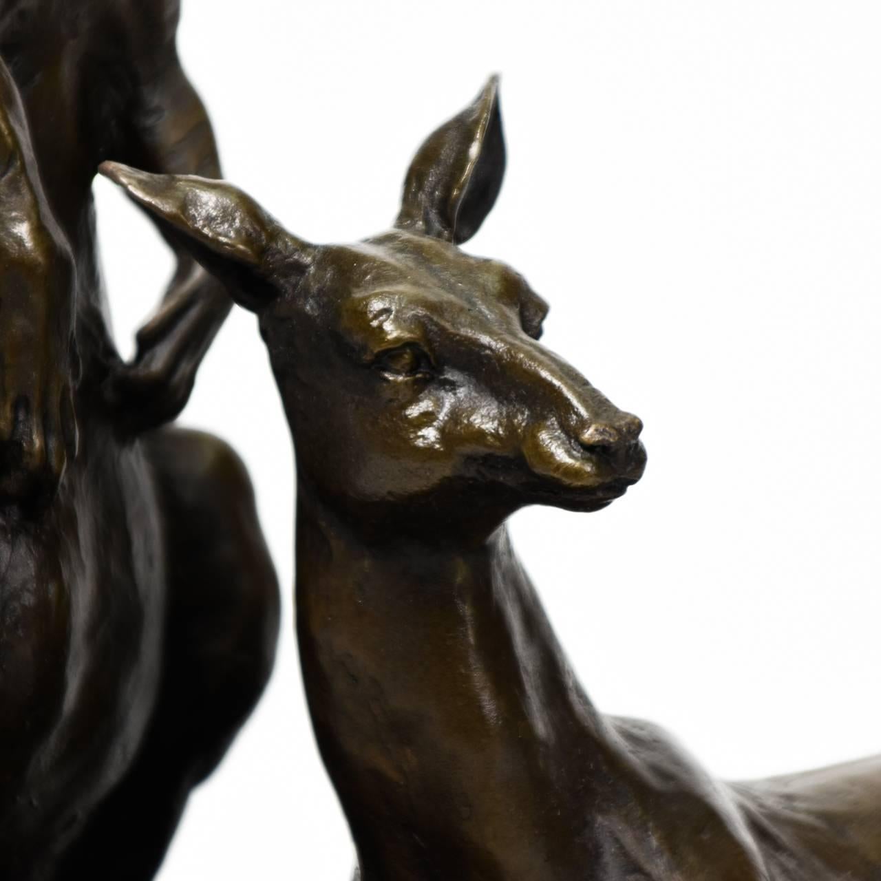 20th Century Pair of Bronze Kangaroo Sculptures, circa 2000 For Sale