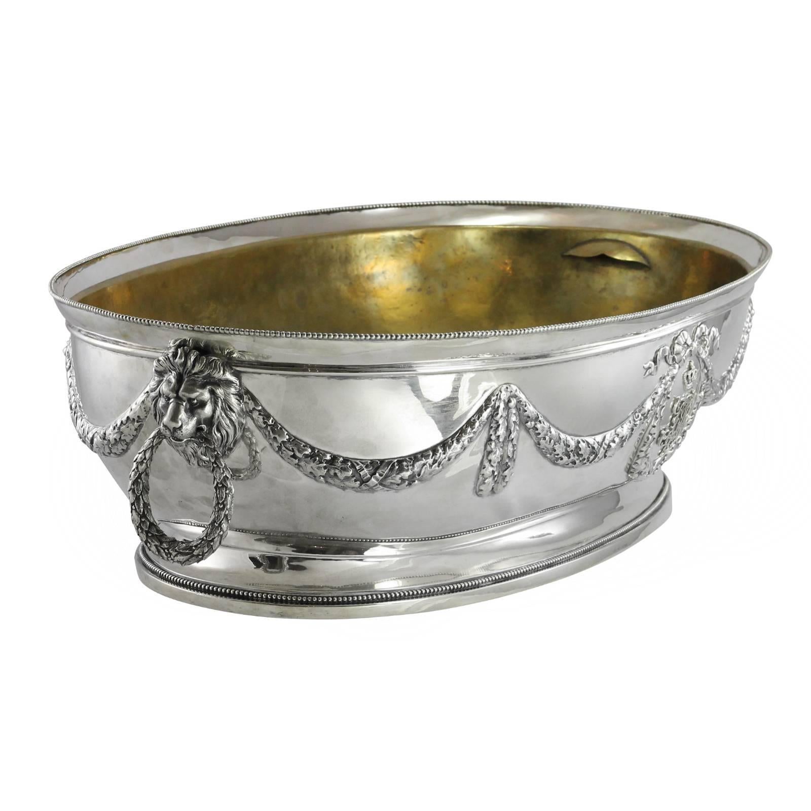 Early 20th Century German Continental Silver Presentation Wine Cooler For Sale 4