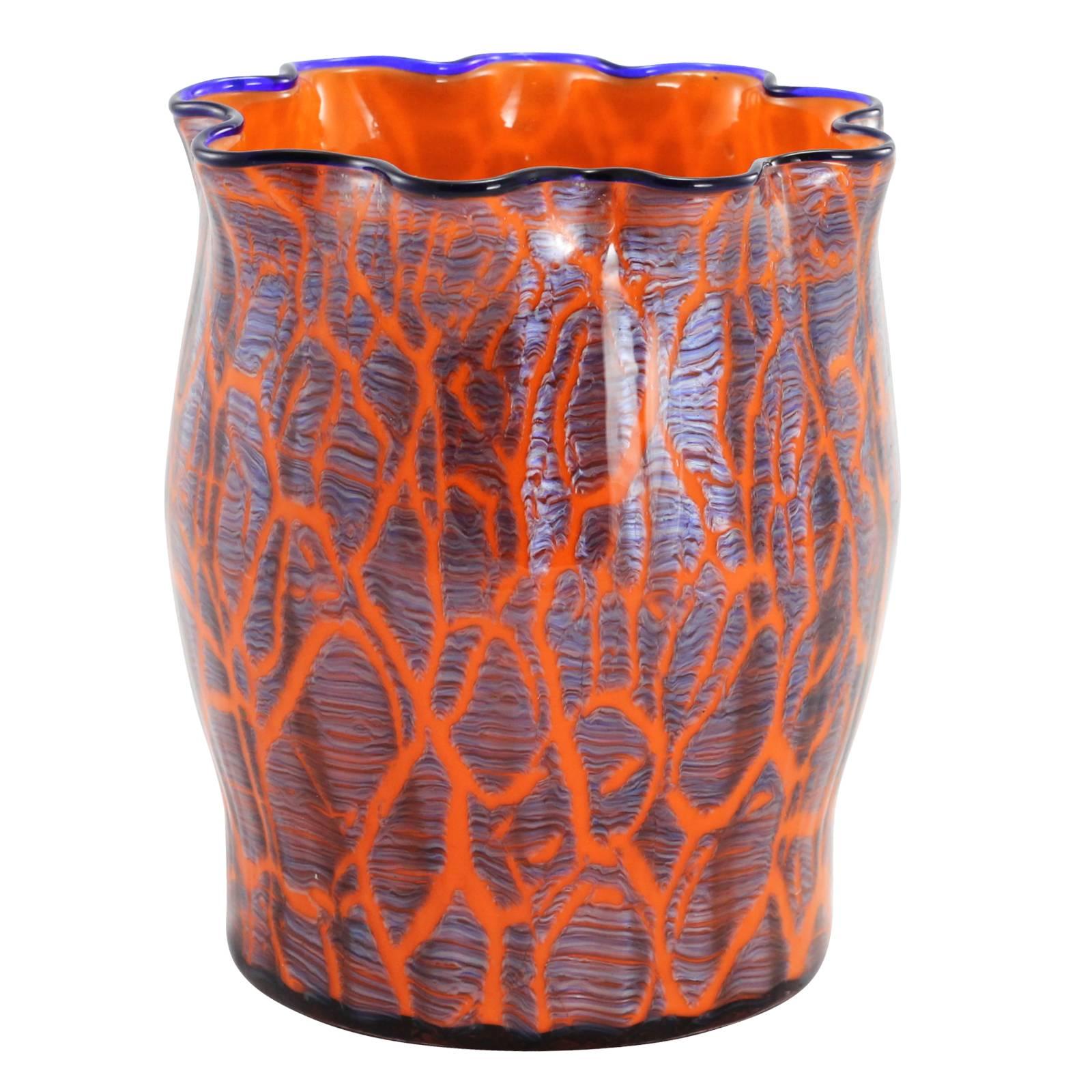 Czech Early 20th Century Art Deco Bohemian Glass Vase by Loetz For Sale