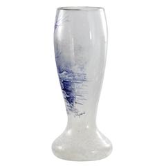 Vase en verre Art Déco ''Vercais'' du début du 20ème siècle par Schneider