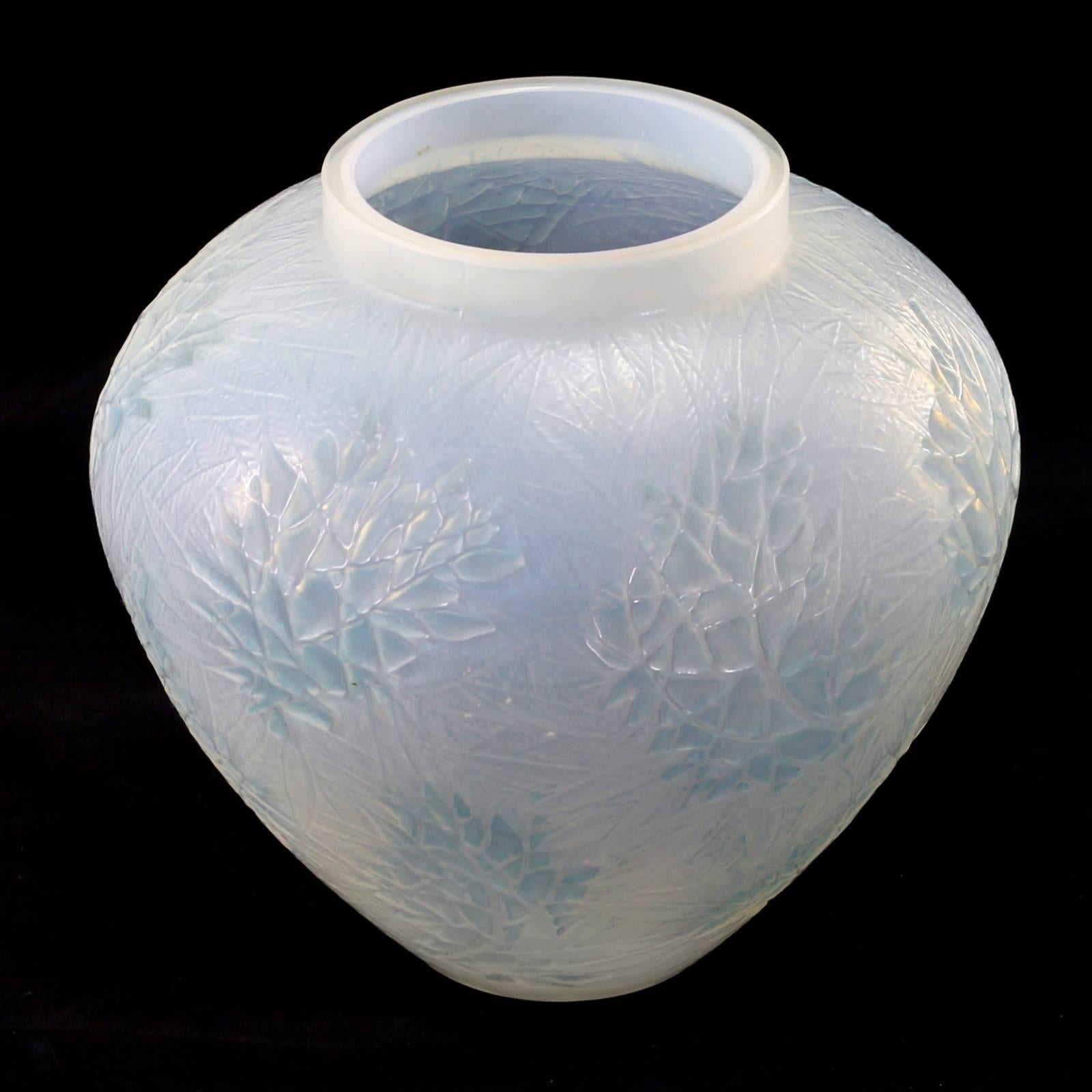 Patinated Early 20th Century Art Deco 'Esterel' Glass Vase by René Lalique