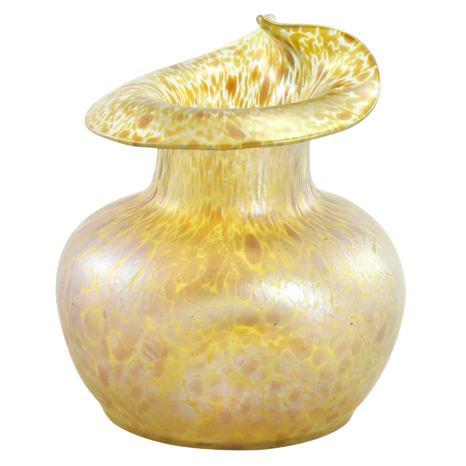 Late 19th Century Art Nouveau Bohemian Glass 'Papillon' Vase by Loetz For Sale