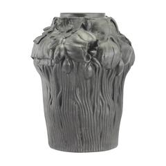 Early 20th Century Art Nouveau Black Terracotta Vase by Hjorth Fabrik