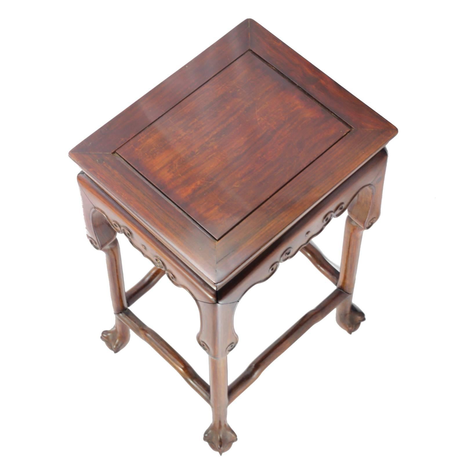 Qing Set of Three Early 20th Century Chinese Rosewood Nesting Tables