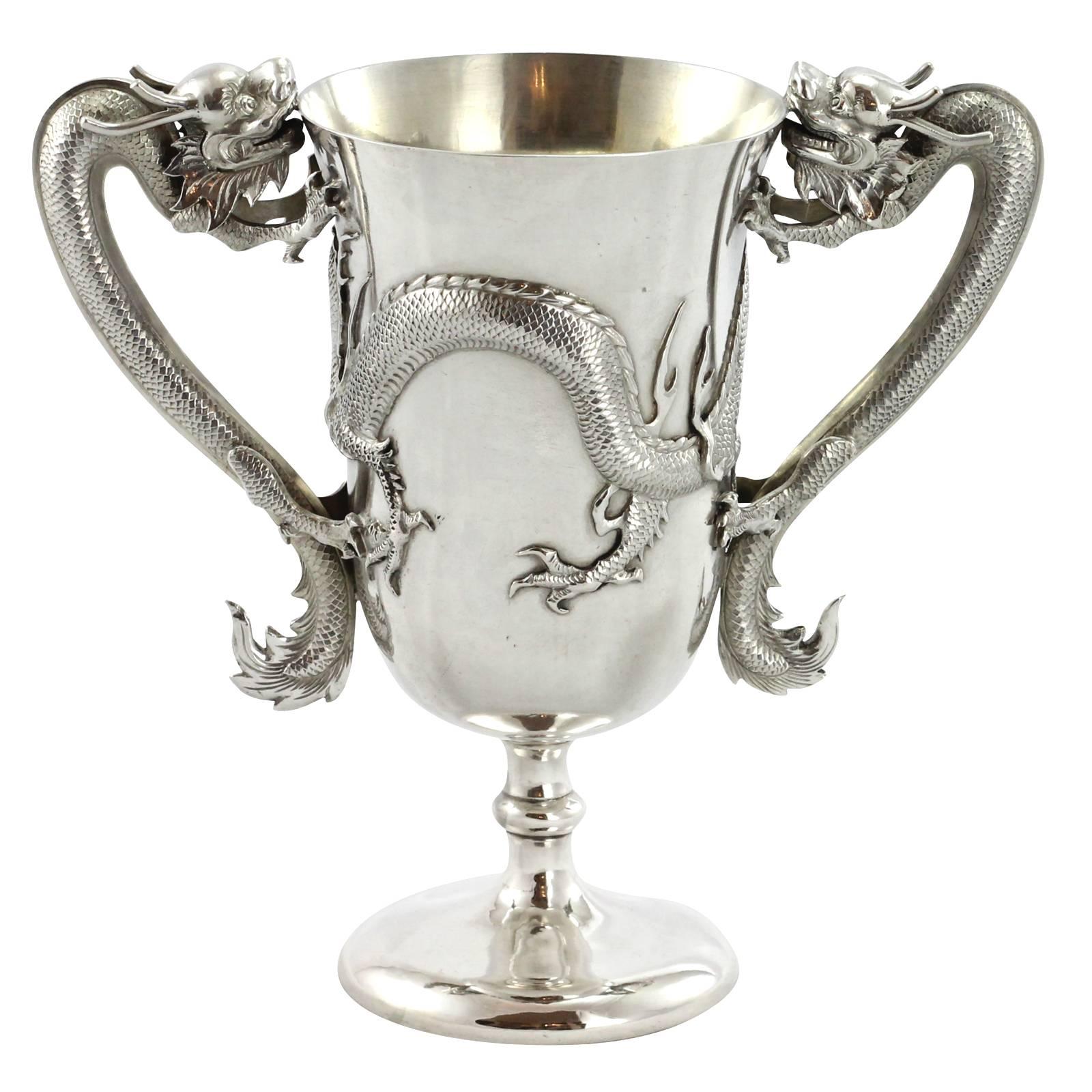 Early 20th Century Chinese Export Silver Trophy by Luen Wo For Sale 2