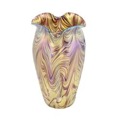 Art Nouveau Bohemian "Swirl" Vase by Kralik