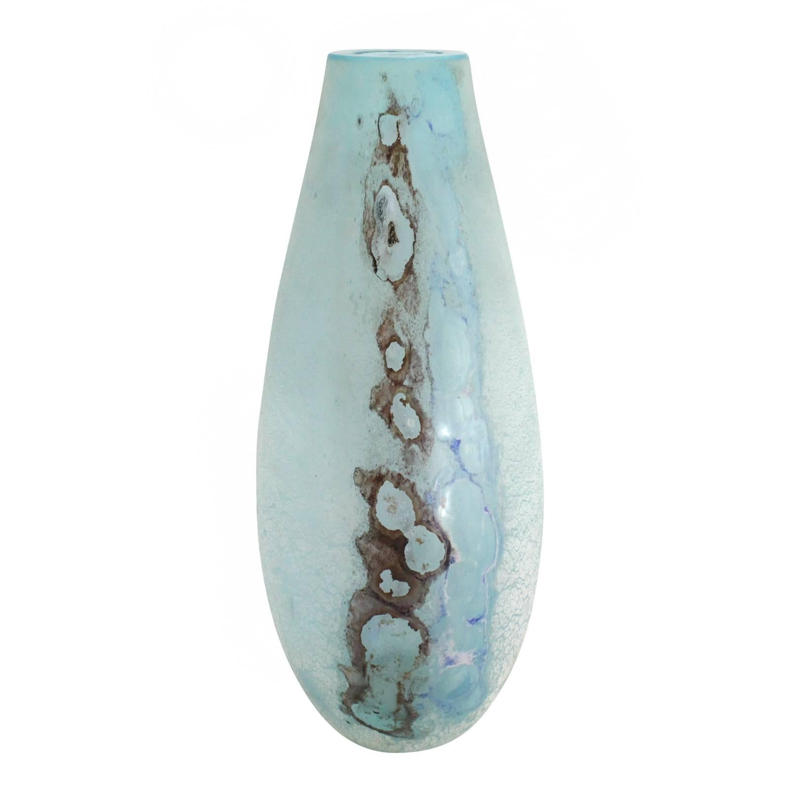 Mid-20th Century Monumental 20th Century Murano Glass Scavo Vase by Barbini