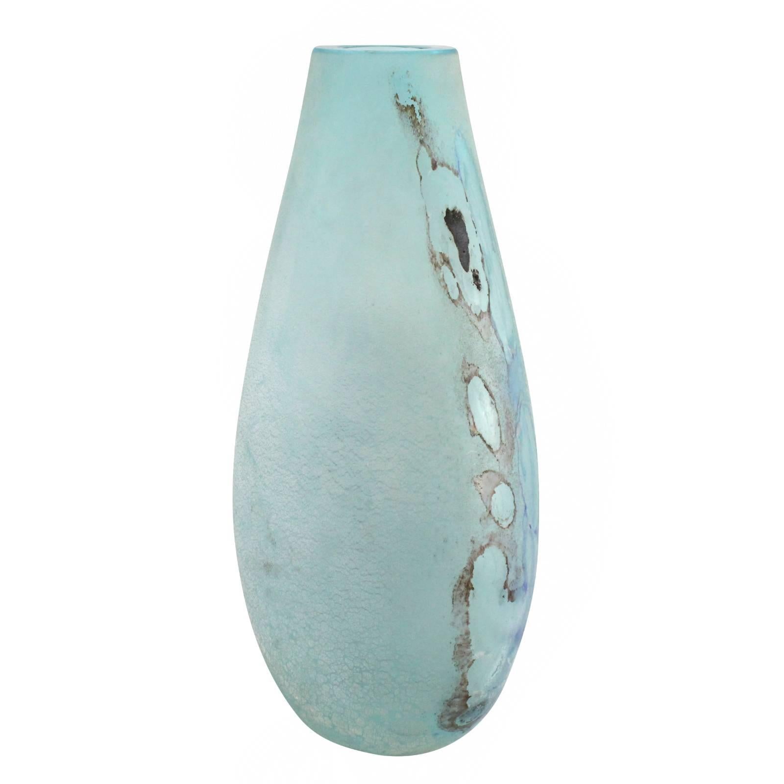 Mid-Century Modern Monumental 20th Century Murano Glass Scavo Vase by Barbini