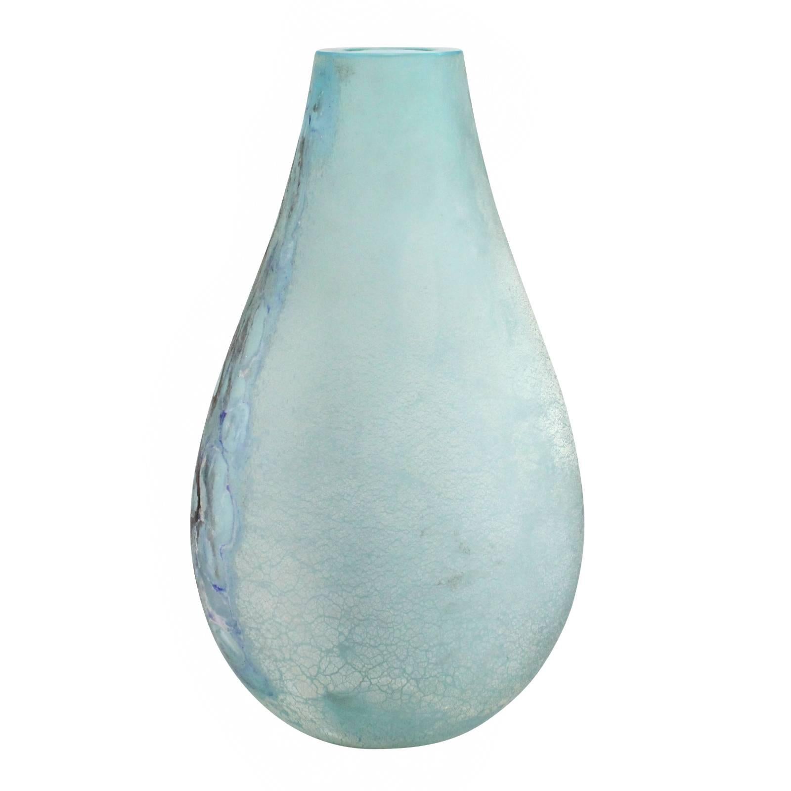 Italian Monumental 20th Century Murano Glass Scavo Vase by Barbini