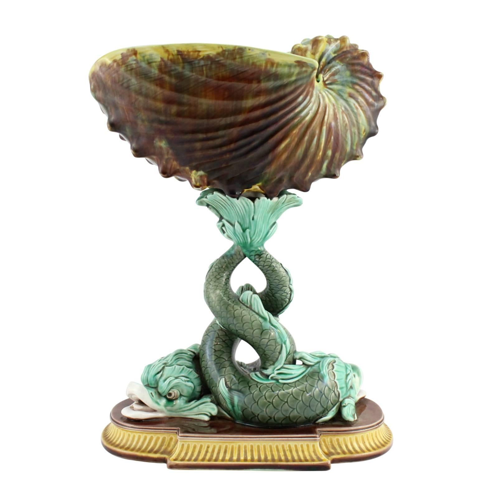 English 19th Century Majolica Centerpiece by Wedgwood