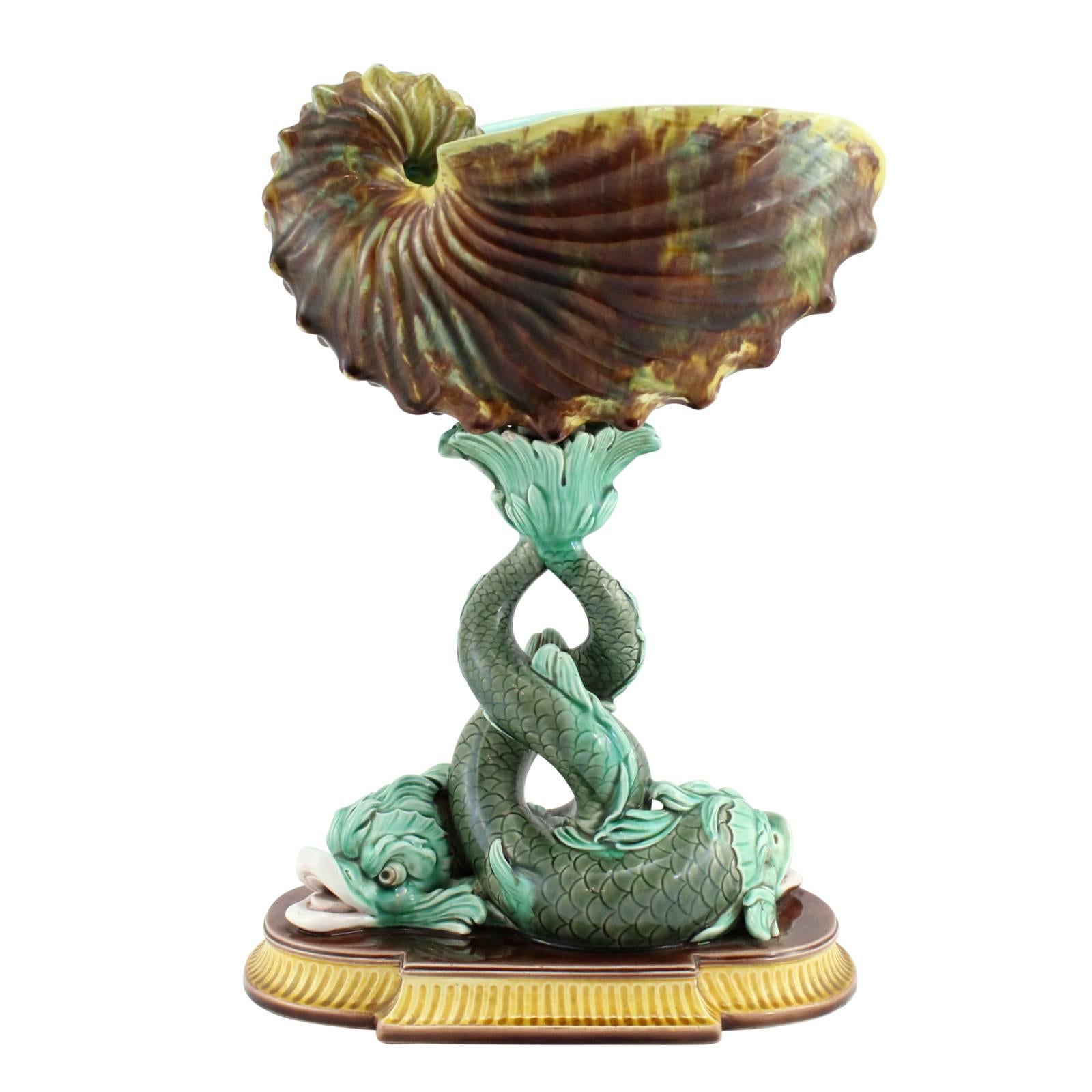 19th Century Majolica Centerpiece by Wedgwood