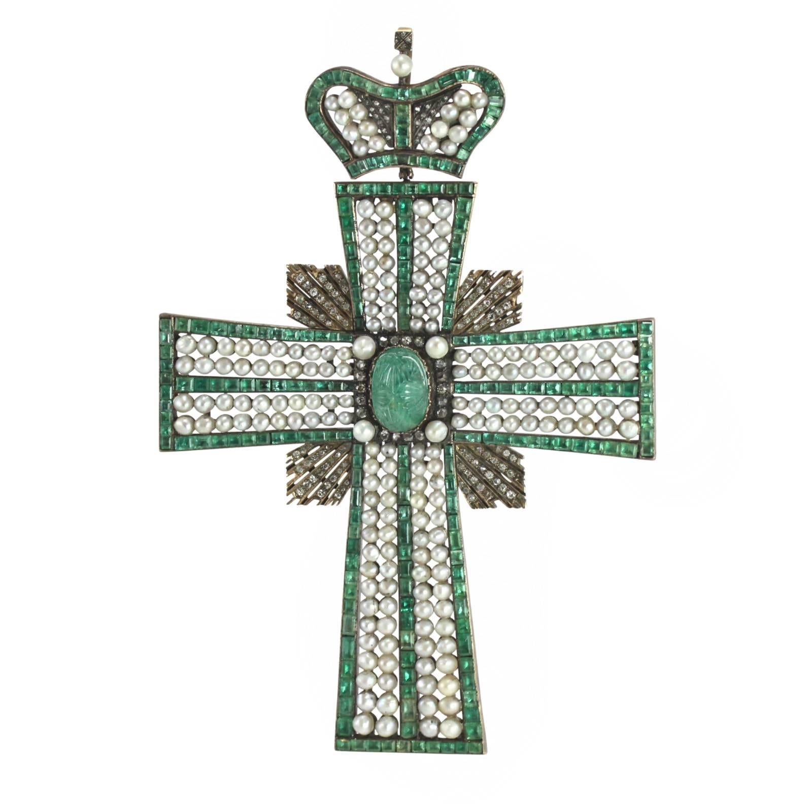 Early Victorian Important Mid-19th Century Russian Pectoral Cross For Sale